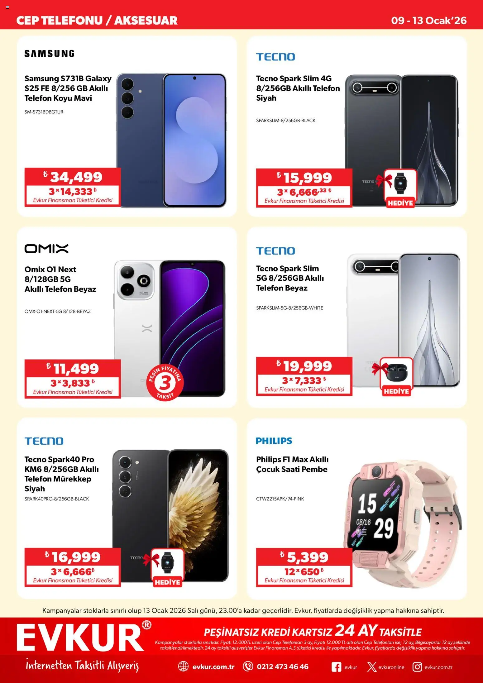 Evkur Katalog - 09.01.2026 tarihinden itibaren geçerlidir | Sayfa: 2 | Ürünler: Telefon, Akıllı telefon, Ocak