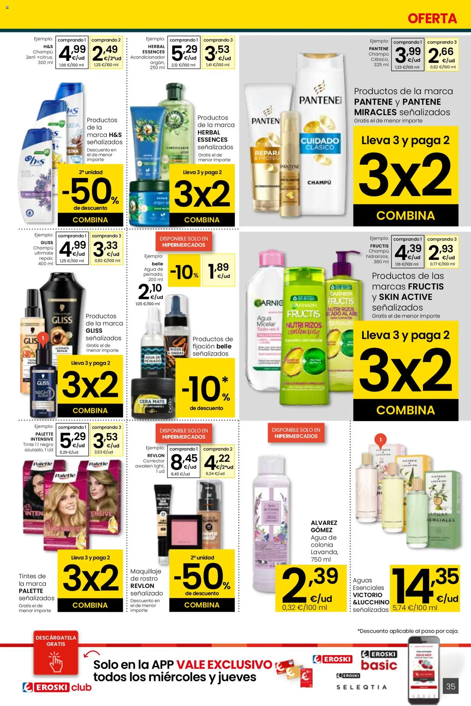 Eroski folleto │ válido desde el 05.01.2026 | Página: 35 | Productos: Maquillaje, Tinte, Champú, Colonia