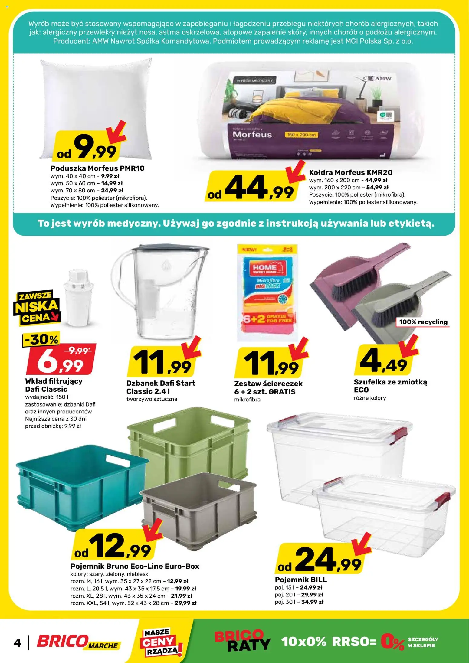 Brico Marché Gazetka od 25.02.2026 | Strona: 4 | Produkty: Dzbanek, Poduszka, Kołdra
