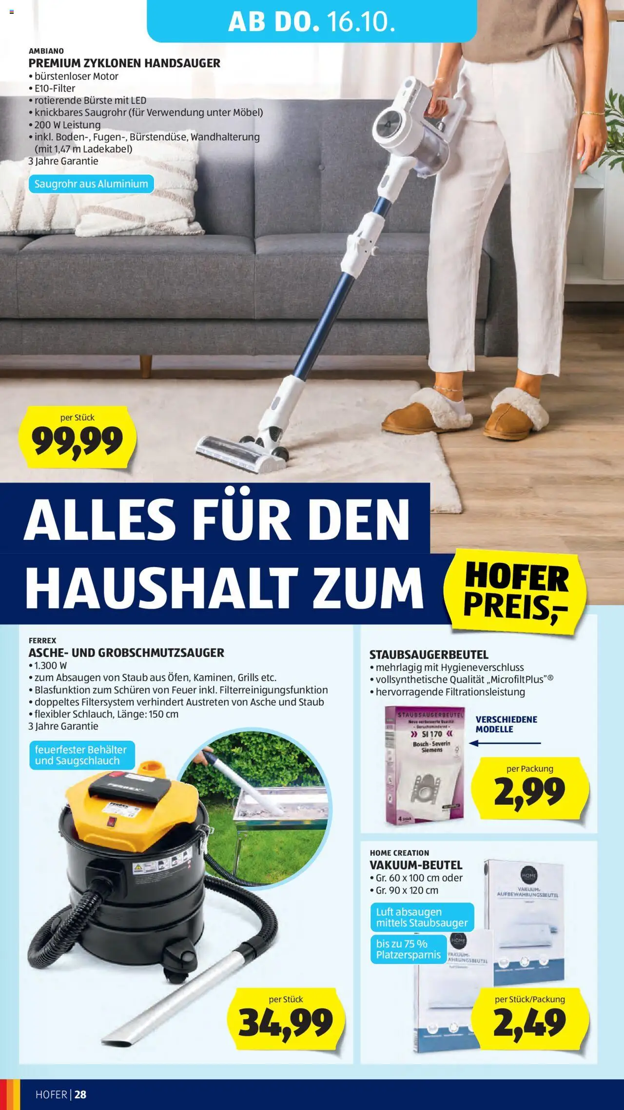 Hofer Flugblatt gültig ab 10.10.2025 | Seite: 32 | Produkte: Staubsauger, Bürste