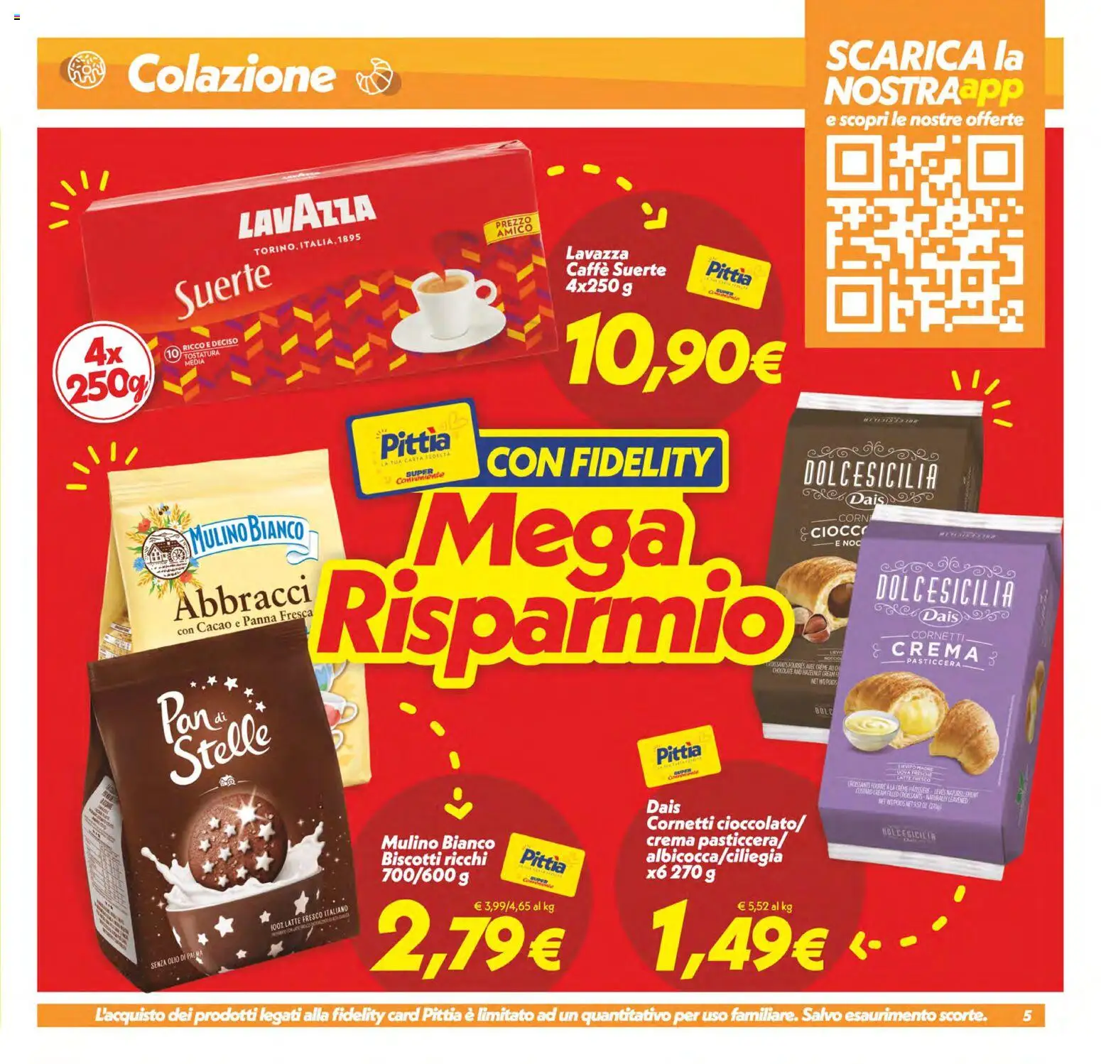 Volantino SuperConveniente del 28.04.2026 | Pagina: 5 | Prodotti: Crema, Panna, Biscotti, Lavazza