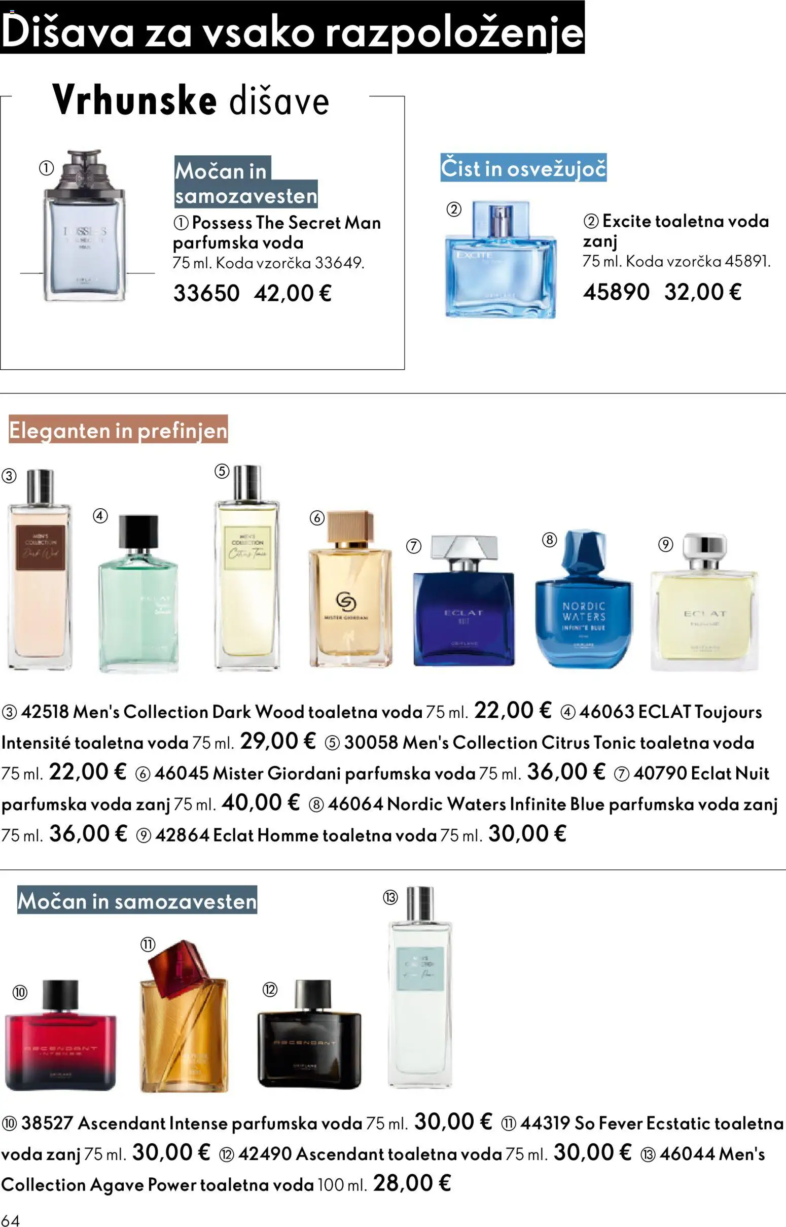 Novi Oriflame katalog ponudbe – veljaven od 19.11.2025 | Stran: 64 | Izdelki: Disava, Voda, Toaletna voda, Parfumska voda