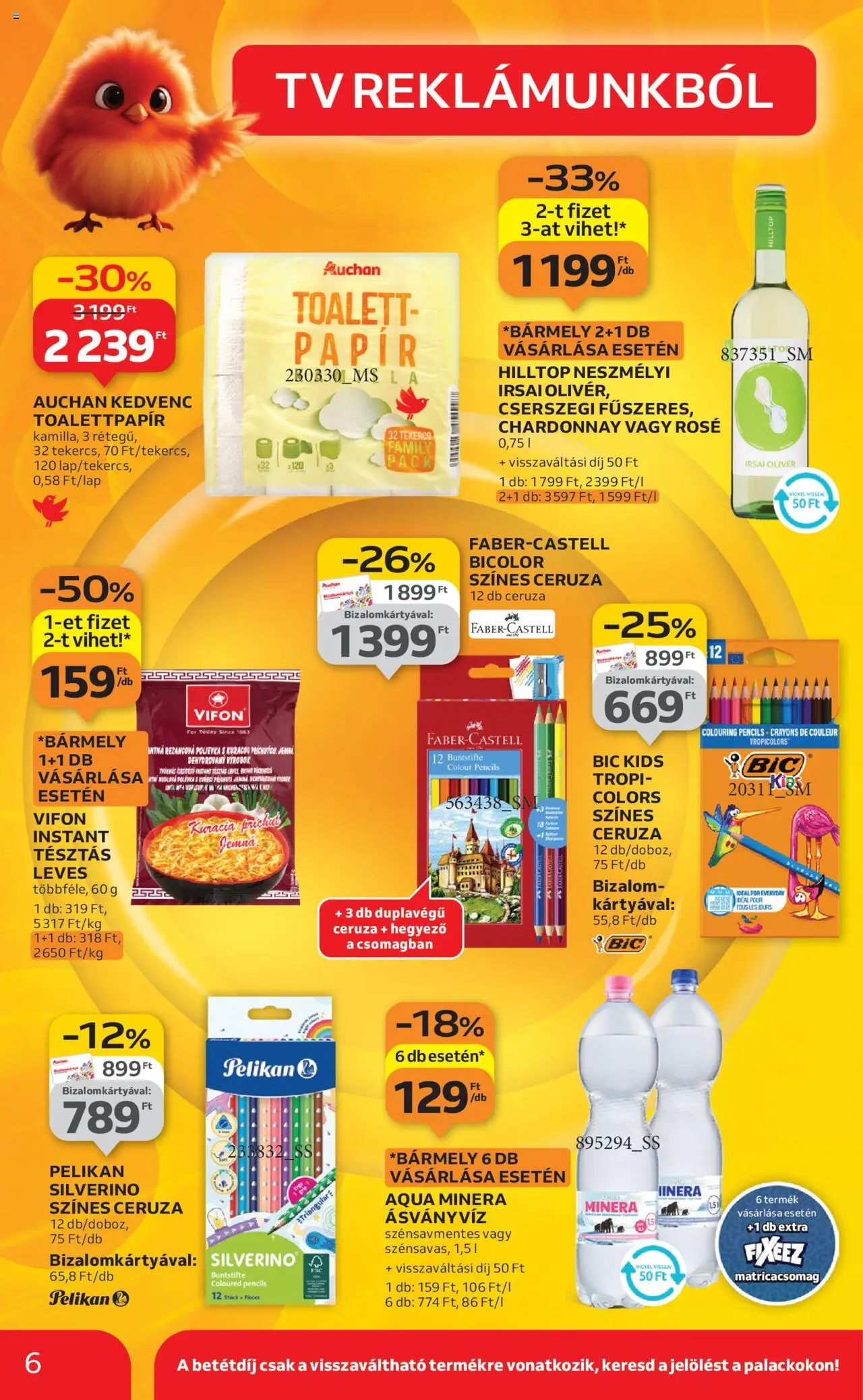 Auchan akciós ujság - amely érvényes a következő dátumtól: 28.08.2025 | Oldal: 6 | Termékek: TV, Ásványvíz