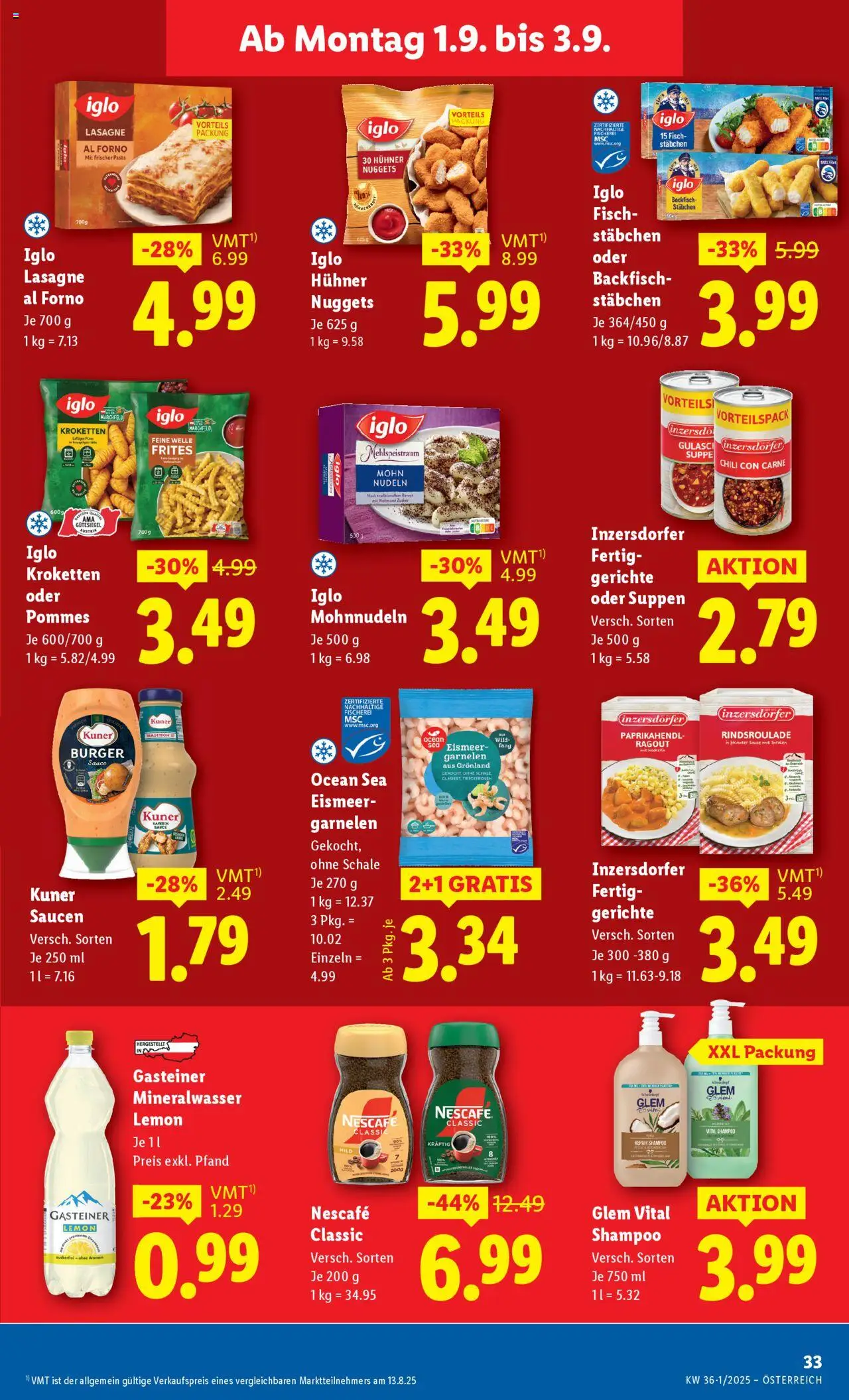 Lidl Flugblatt - Eisenstadt, Ebenfurth, Mattersburg gültig ab 28.08.2025 | Seite: 37 | Produkte: Zucker, Shampoo, Fisch, Nudeln