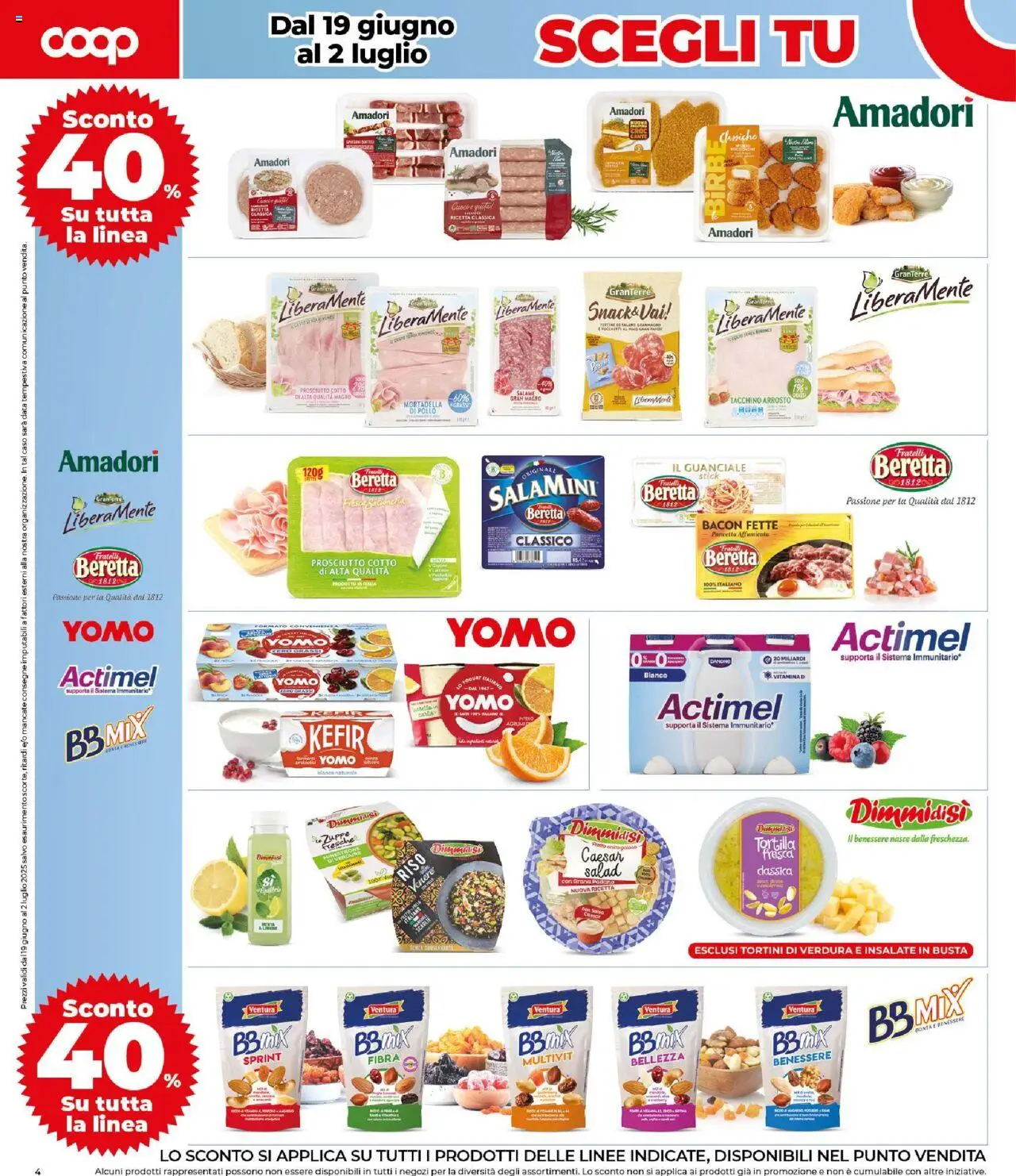 Volantino COOP del 19.06.2025 | Pagina: 4 | Prodotti: Minestrone, Pollo, Tacchino, Mortadella