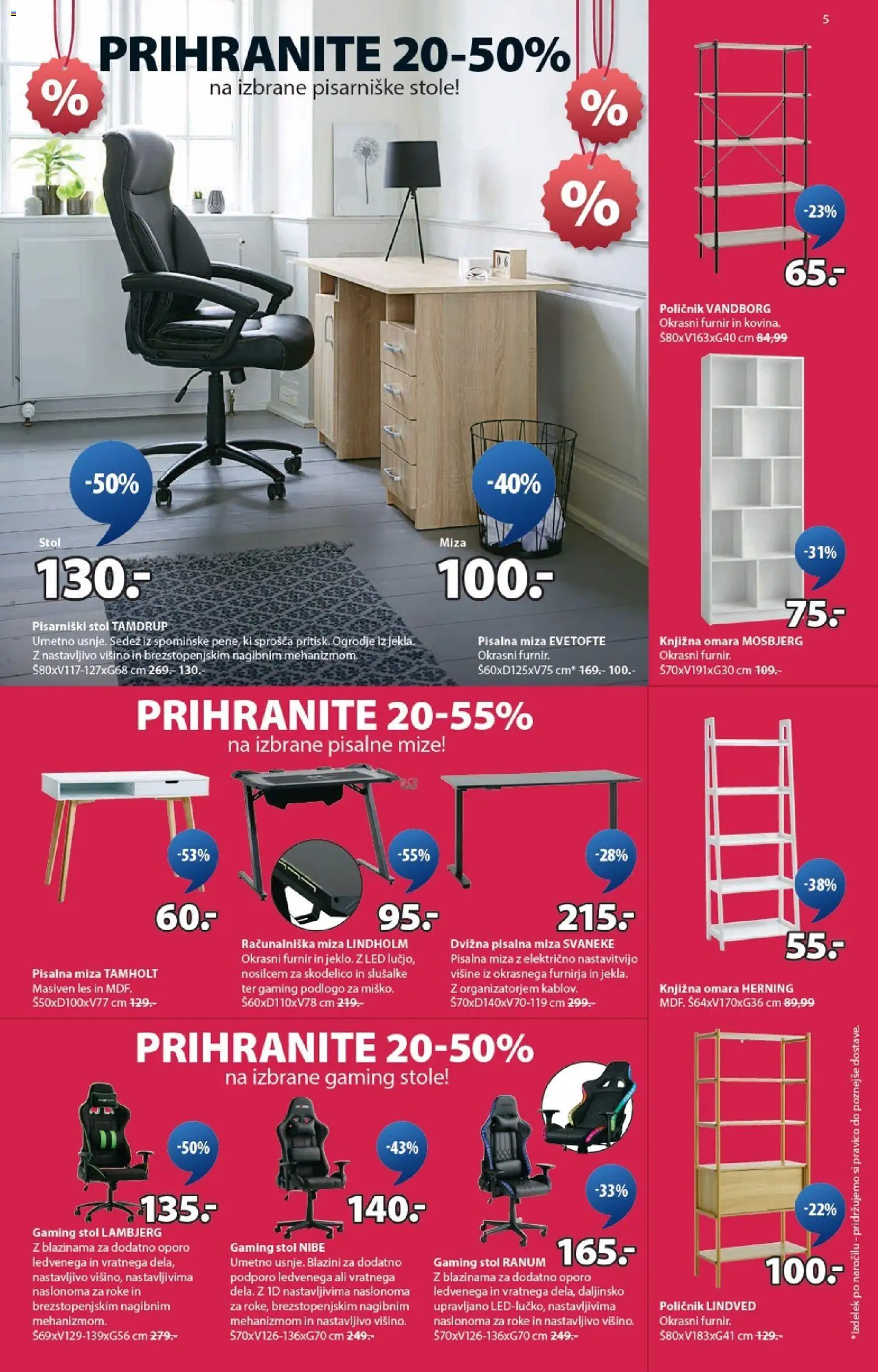 Novi JYSK katalog ponudbe – veljaven od 31.12.2025 | Stran: 5 | Izdelki: Pisalna miza, Poličnik, Omara, Stol