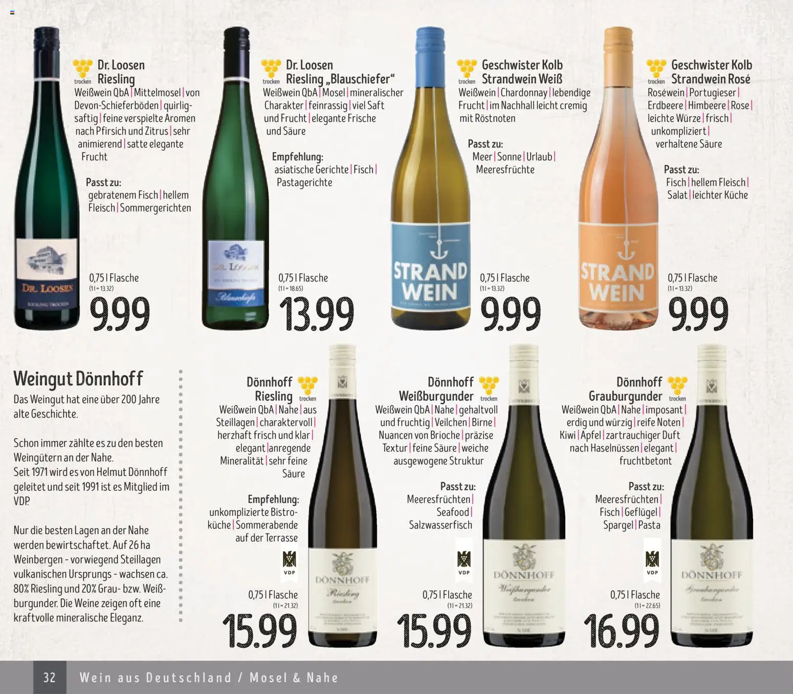 Edeka Struve Wein– und Spirituosen – gültig ab 14.11.2025 | Seite: 32 | Produkte: Weißwein, Rosewein, Küche, Fleisch