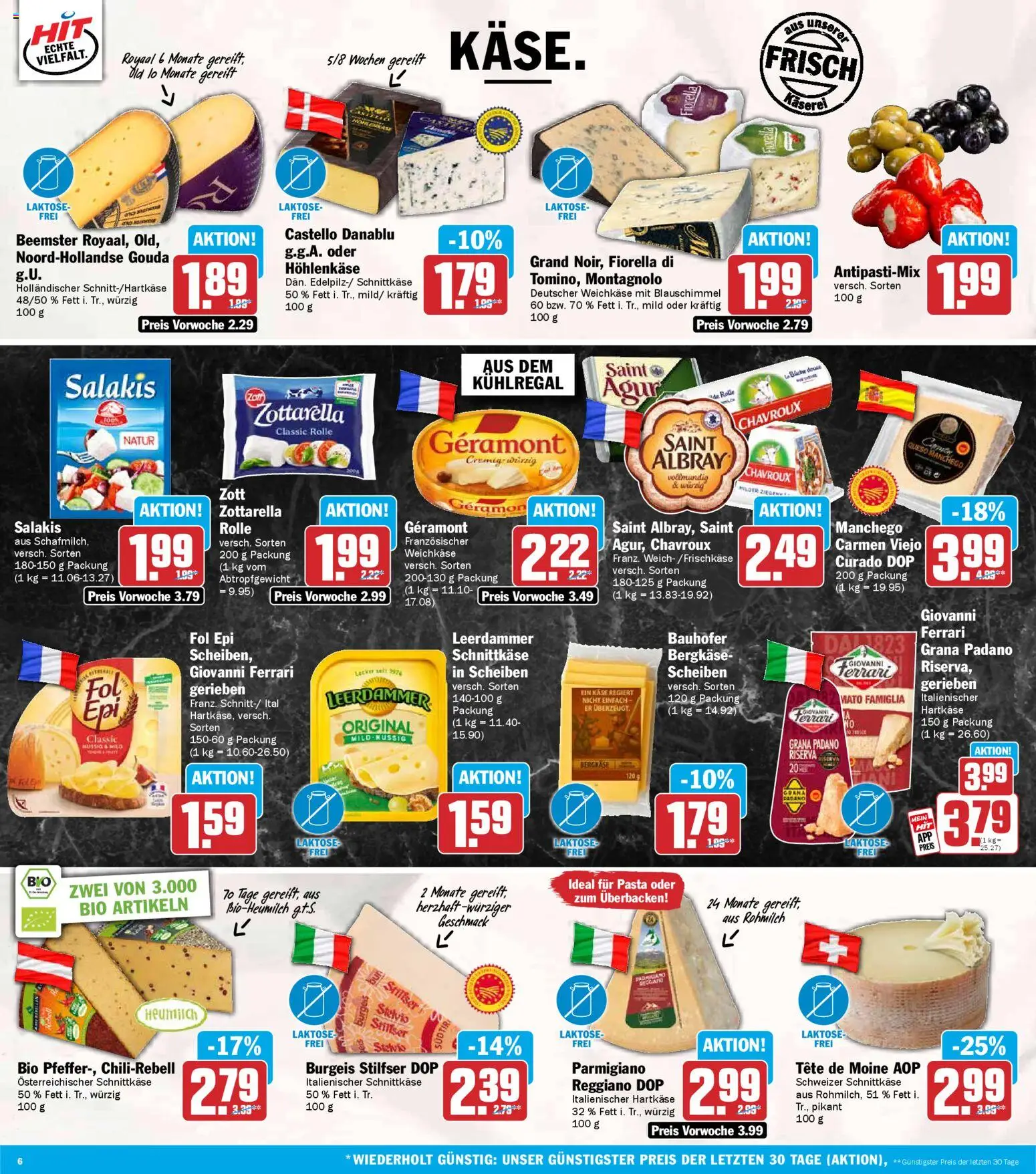 HIT Prospekt 	 – gültig ab 27.04.2026 | Seite: 6 | Produkte: Geramont, Leerdammer, Salakis, Pasta