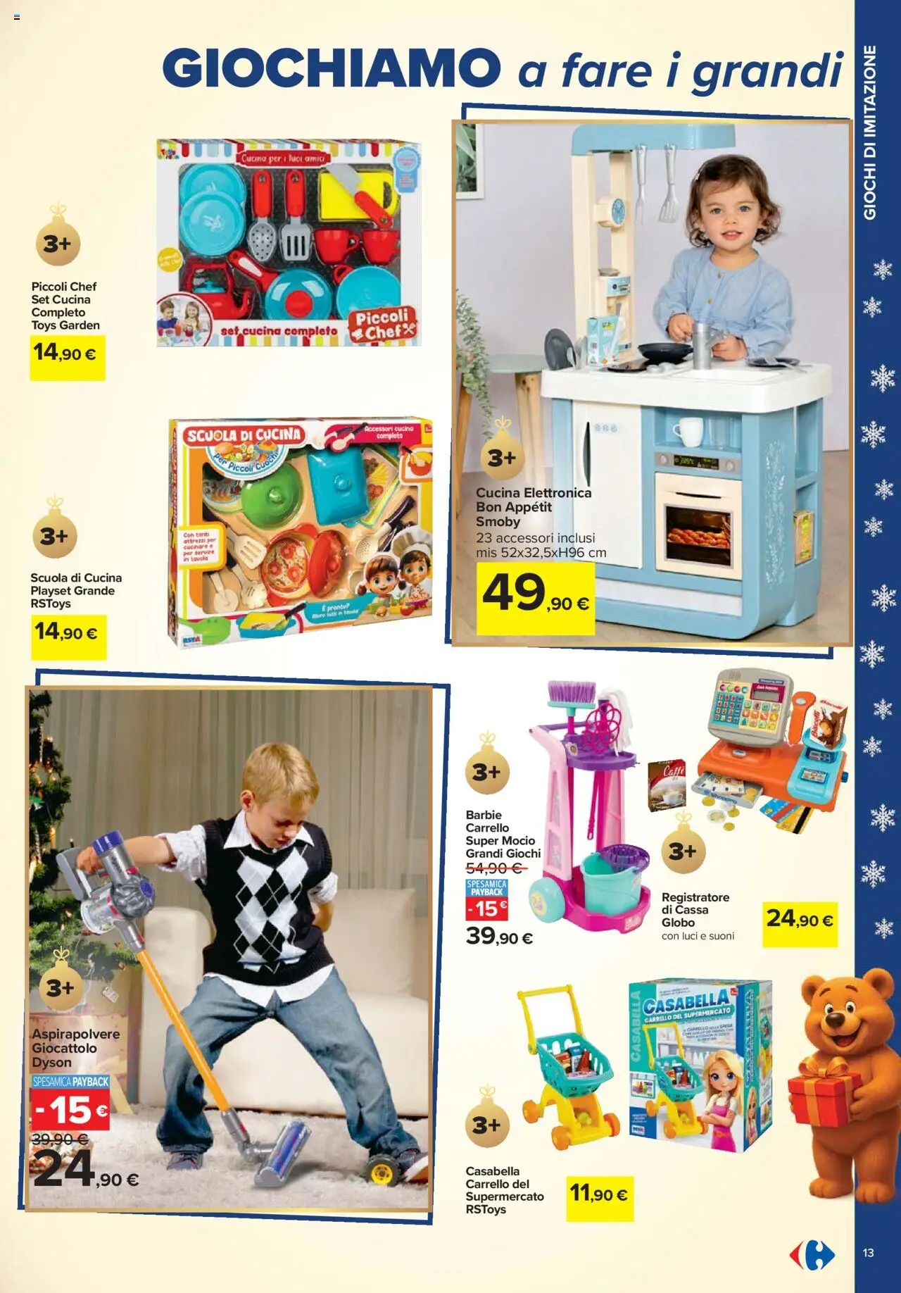Volantino Carrefour del 24.10.2025 | Pagina: 13 | Prodotti: Carrello, Cappello, Aspirapolvere, Dyson