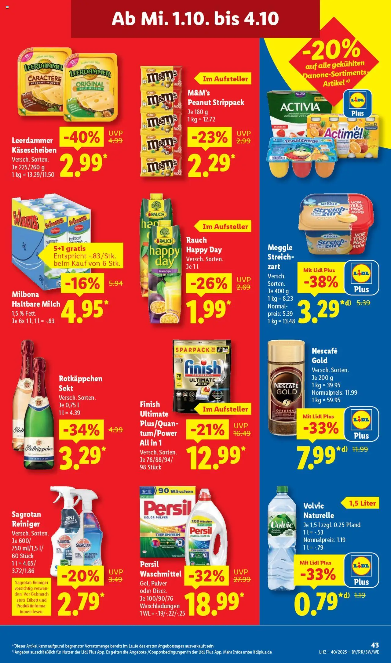 Lidl Prospekt Düsseldorf – gültig ab 29.09.2025 | Seite: 61 | Produkte: Haltbare milch, Waschmittel, Rotkäppchen, Volvic