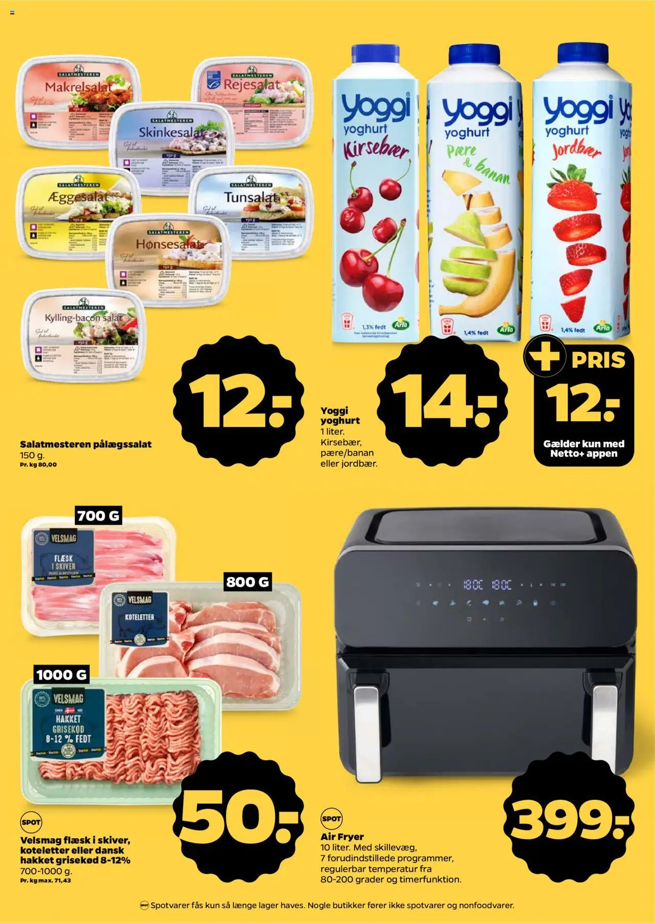 Netto Tilbudsavis gyldig fra 02.08.2025 | Side: 12 | Produkter: Yoghurt, Koteletter, Jordbær, Skinkesalat