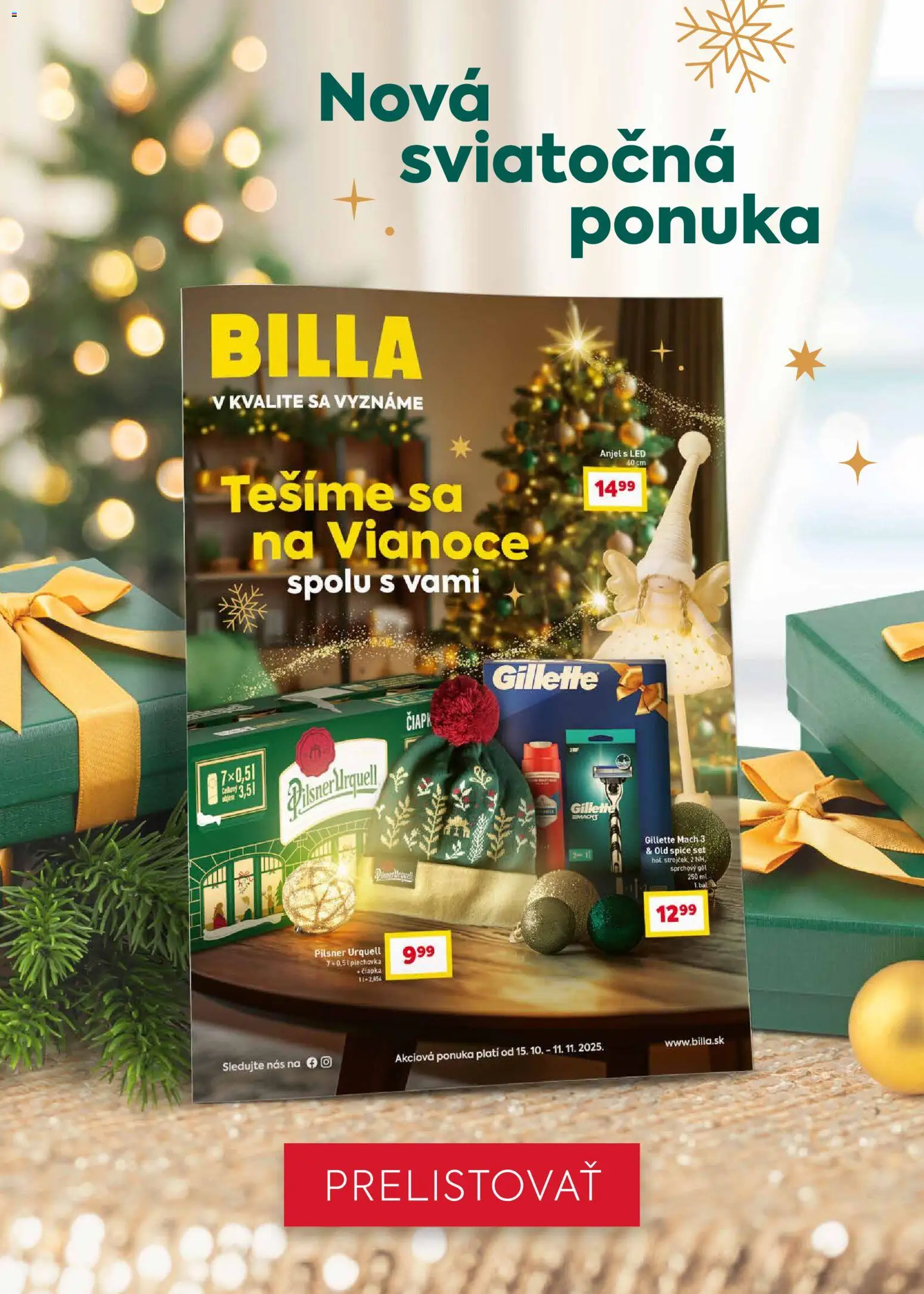 Nové Billa akcie – leták je platný od 17.12.2025 | Strana: 11 | Produkty: Pilsner Urquell, Old Spice, Led, Sprchový gél