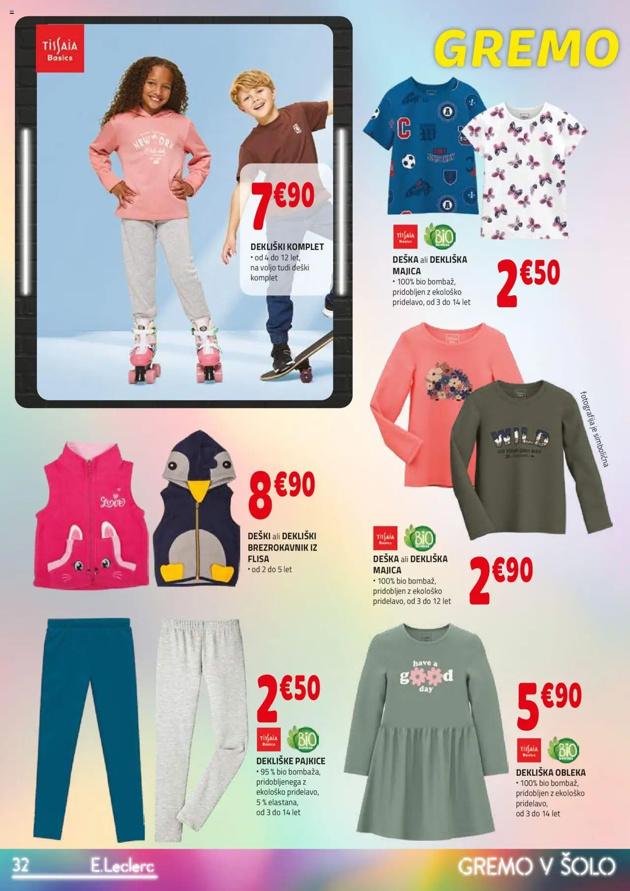 E.leclerc katalog │ velja od 06.08.2025 | Stran: 32 | Izdelki: Pajkice, Majica, Brezrokavnik, Obleka