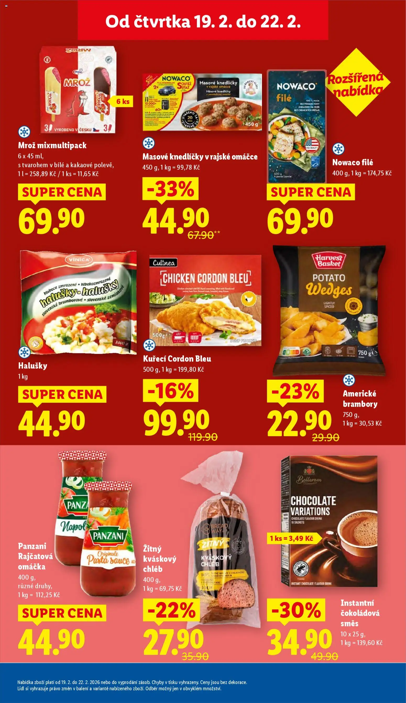 Lidl leták od 19.02.2026 | Strana: 17 | Produkty: Cordon Bleu, Kváskový chléb, Rajčatová omáčka, Bellarom
