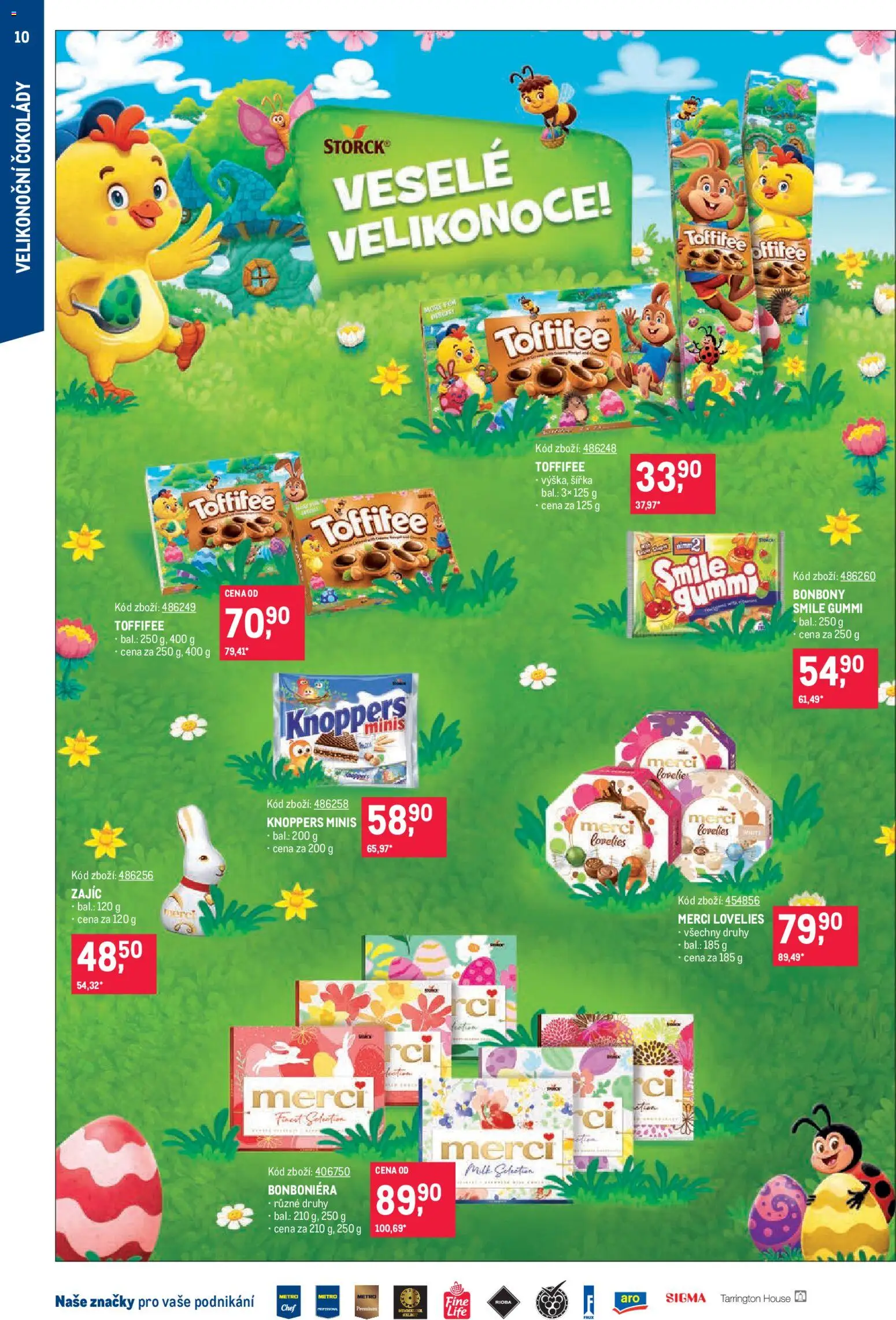 Makro leták - Velikonoční čokolády od 25.02.2026 | Strana: 10 | Produkty: Knoppers, Bonbóny, Toffifee, Bonboniéra