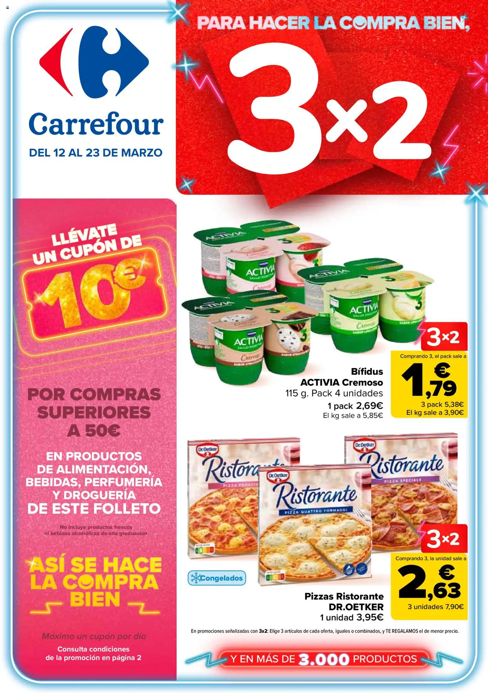 Carrefour folleto │ válido desde el 12.03.2026 | Página: 1 | Productos: Pizza, Té
