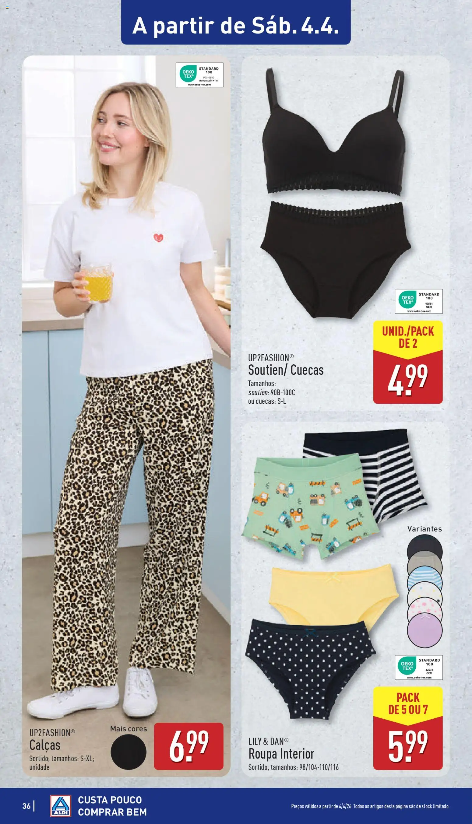 Aldi folheto │ válido de 30.03.2026 | Página: 36 | Produtos: Roupa interior, Calças, Cuecas