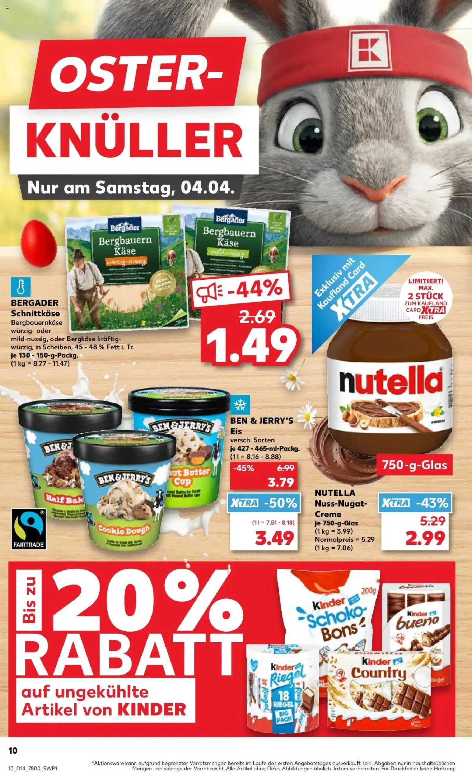 Kaufland Prospekt Münsingen	 – gültig ab 30.03.2026 | Seite: 24 | Produkte: Creme, Nutella, Ben & Jerry's, Hut
