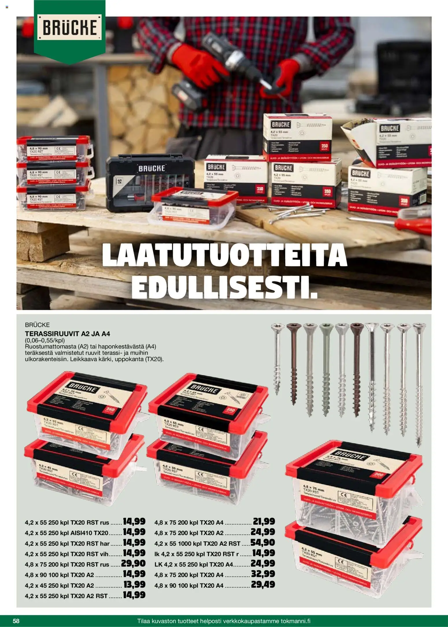Tokmanni - 2025 Työkalukuvasto – voimassa 01.11.2025 alkaen | Sivu: 58 | Tuotteet: Ruuvit