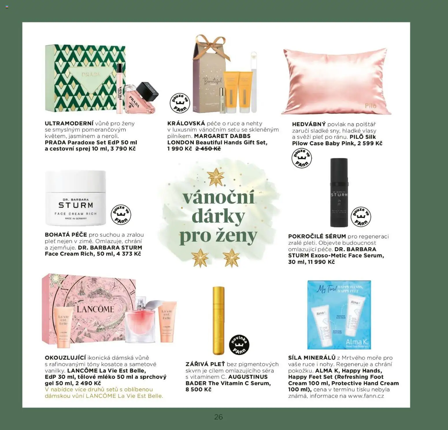 FAnn katalog Vánoce 2025 od 30.10.2025 | Strana: 26 | Produkty: Tělové mléko, Mléko, Povlak na polštář, Nehty