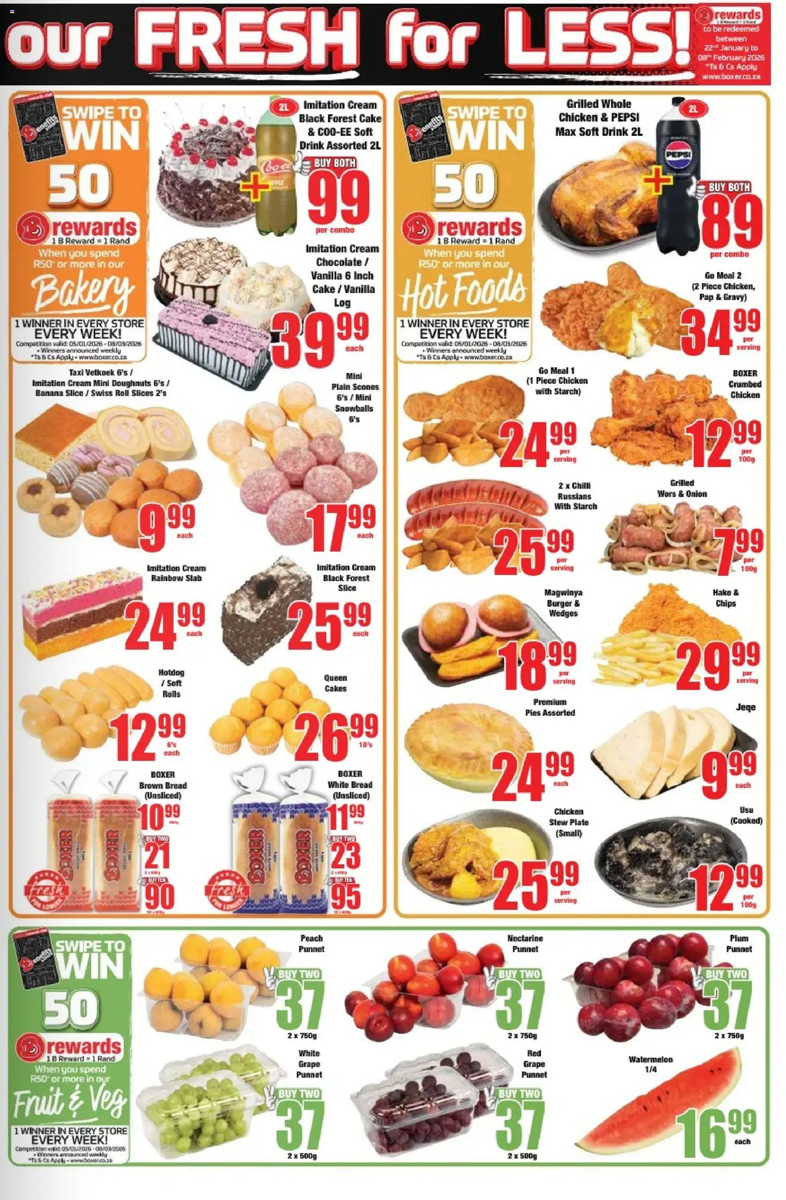 New Boxer catalogue – valid from 05.01.2026 | Page: 3 | Products: Bakery, Chicken, Peach, Chilli