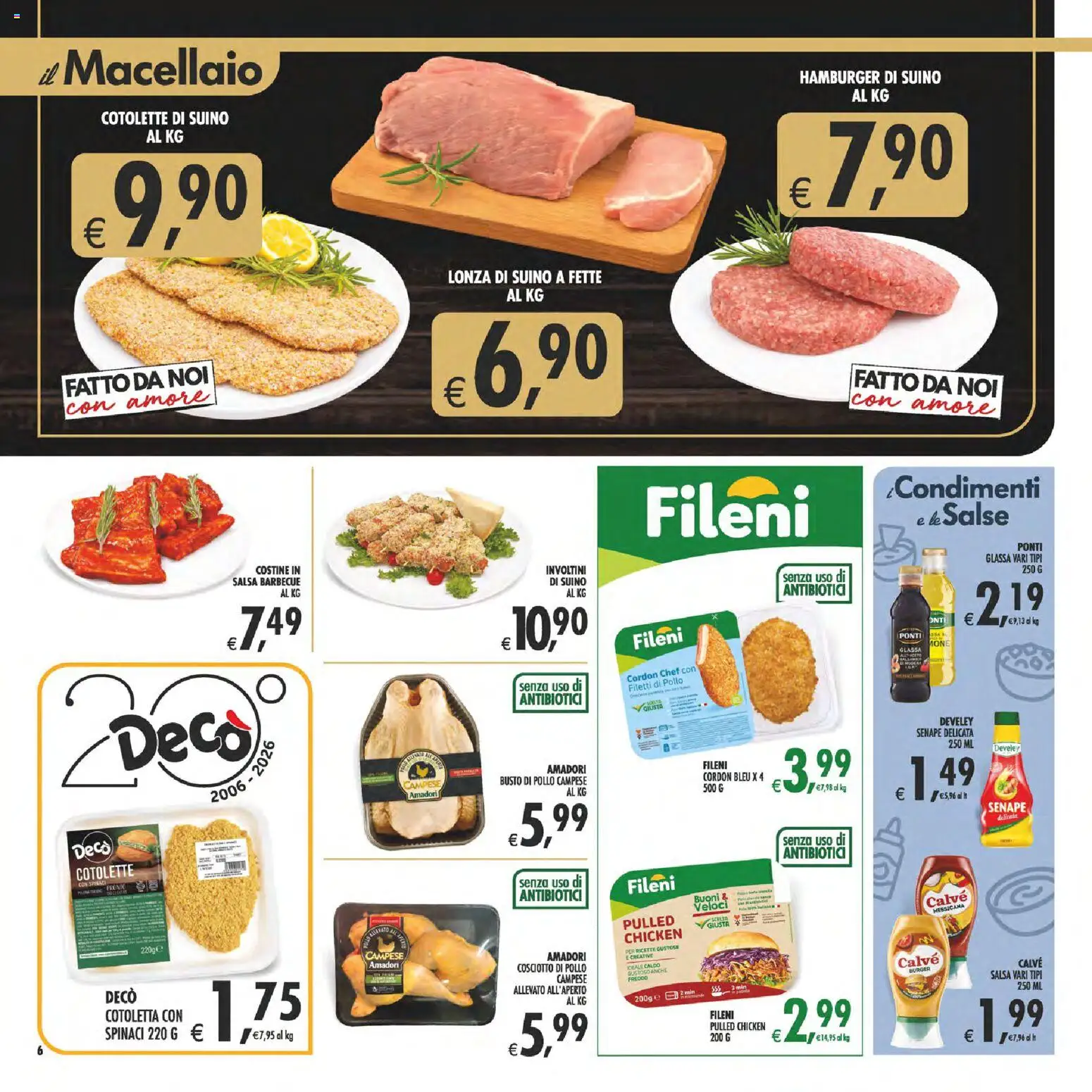Volantino Decò del 17.03.2026 | Pagina: 6 | Prodotti: Pollo, Suino, Barbecue, Spinaci