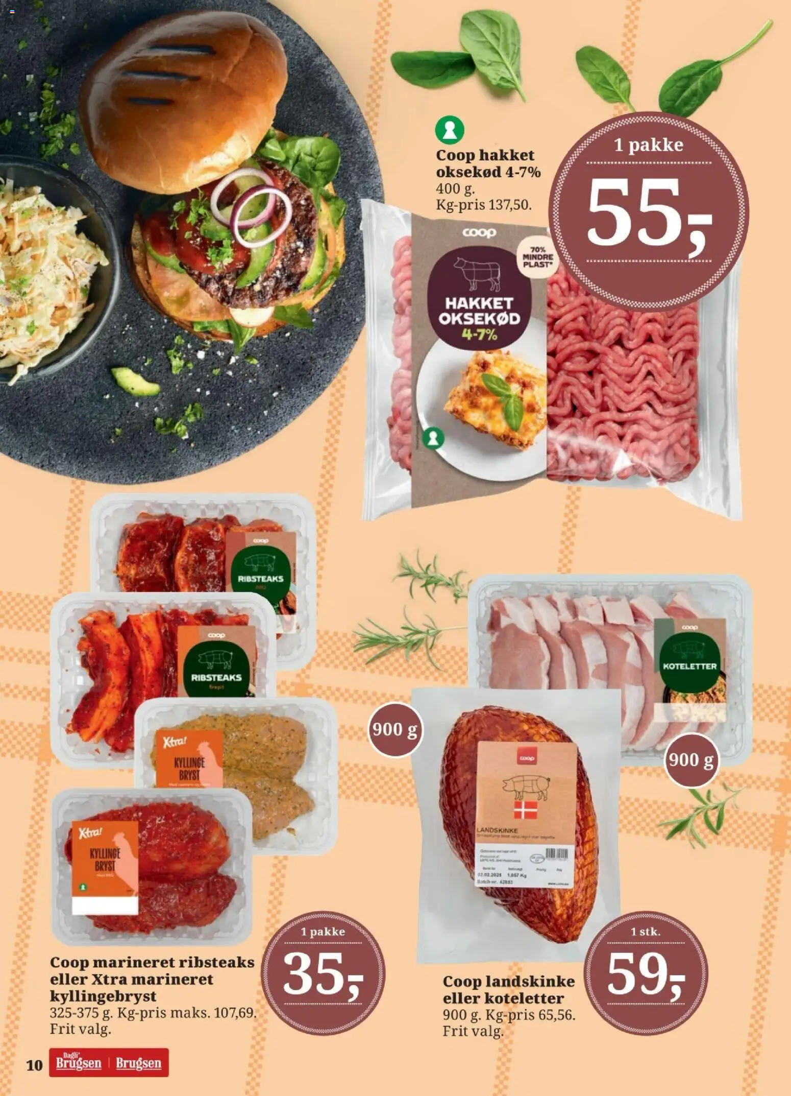 Dagli'Brugsen tilbudsavis – gyldig fra 24.04.2026 | Side: 10 | Produkter: Koteletter, Oksekød