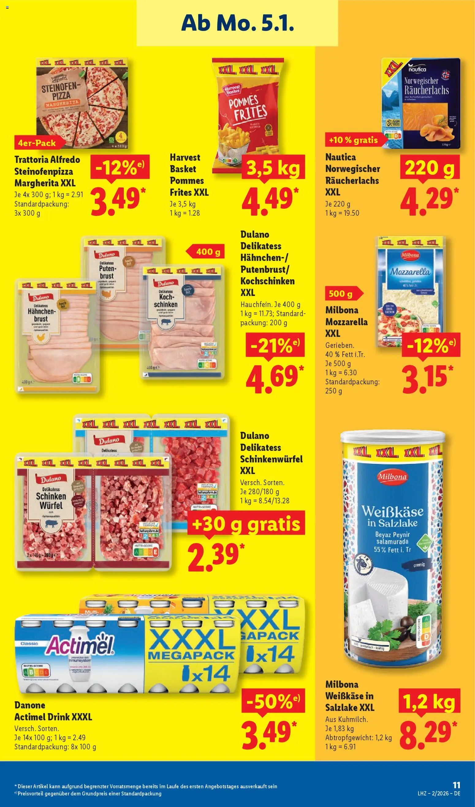 Lidl - Prospekt – gültig ab 05.01.2026 | Seite: 17 | Produkte: Hahnchen, Actimel, Mozzarella, Räucherlachs