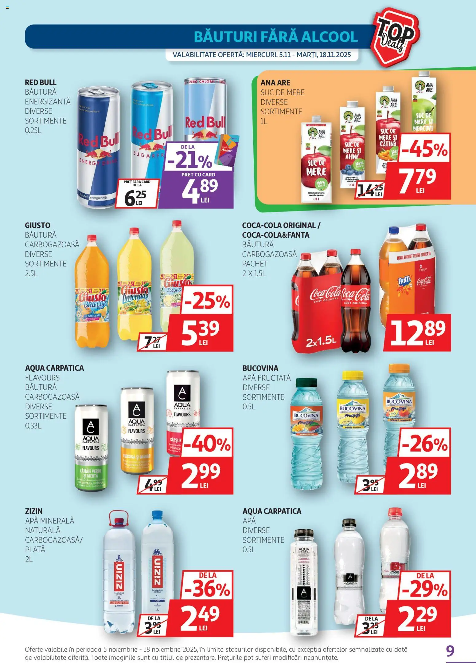 Noul catalog Auchan – valabil de la 05.11.2025 | Pagină: 9 | Produse: Afine, Sıcak su torbası, Morcovi, Mango