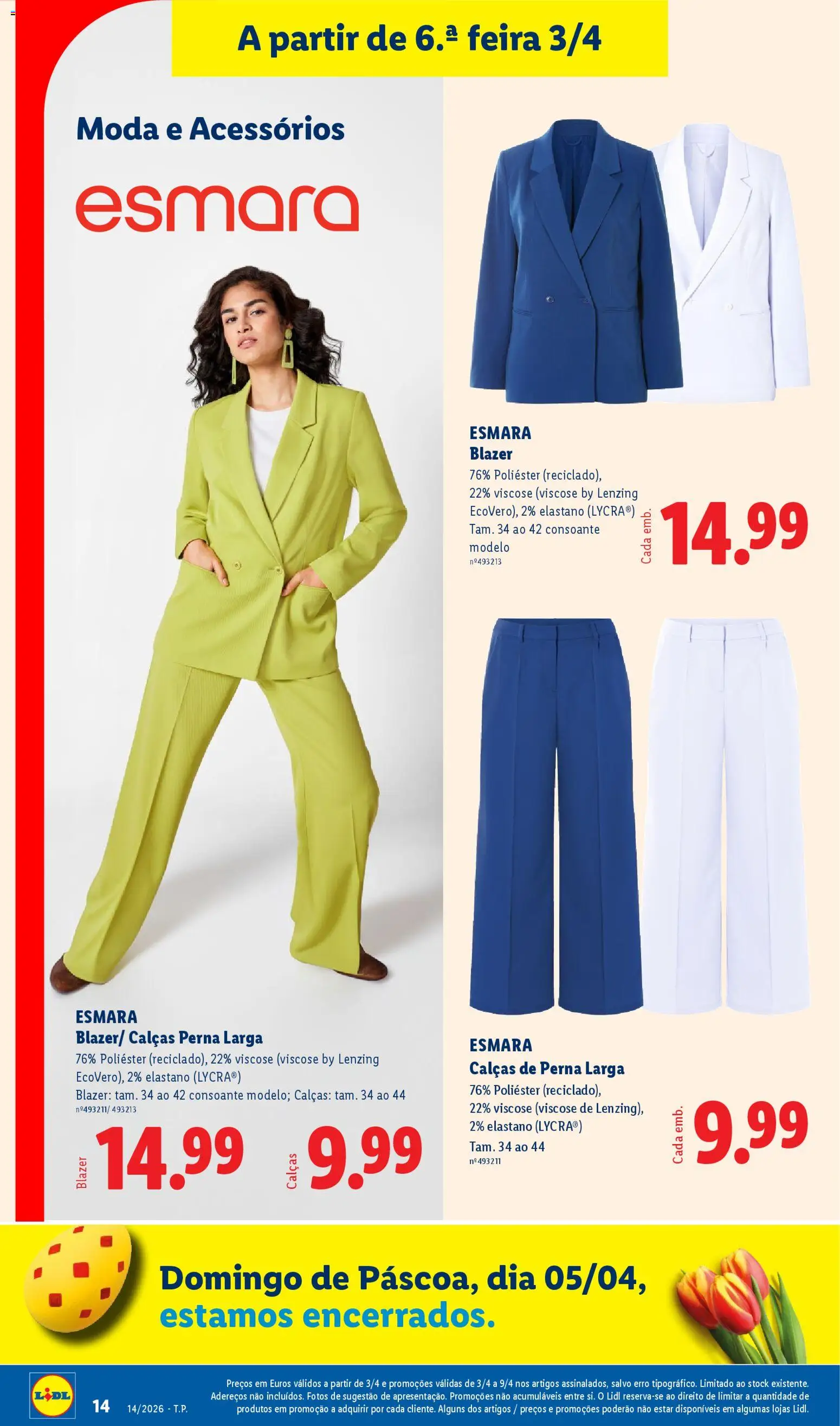 Lidl Novidades │ válido de 30.03.2026 | Página: 14 | Produtos: Calças, Blazer