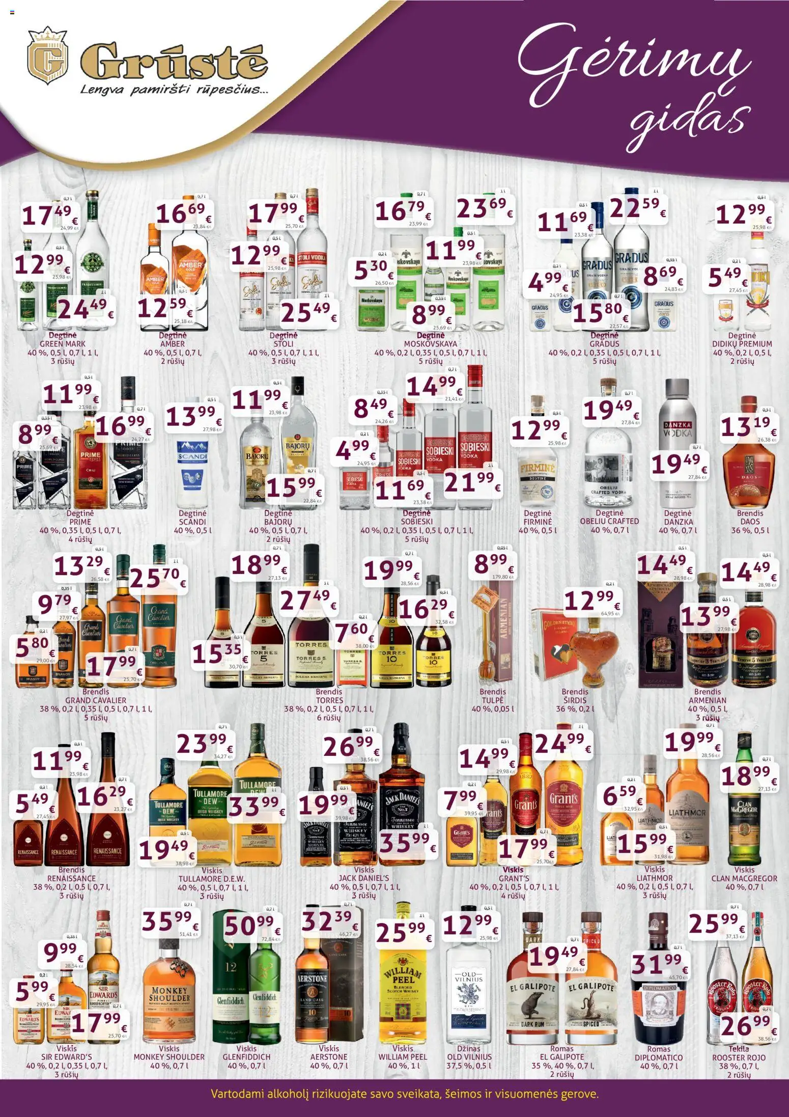 GRUSTE akcijos nuo 11.02.2026 | Puslapis: 2 | Prekių: Degtinė, Viskis, Džinas