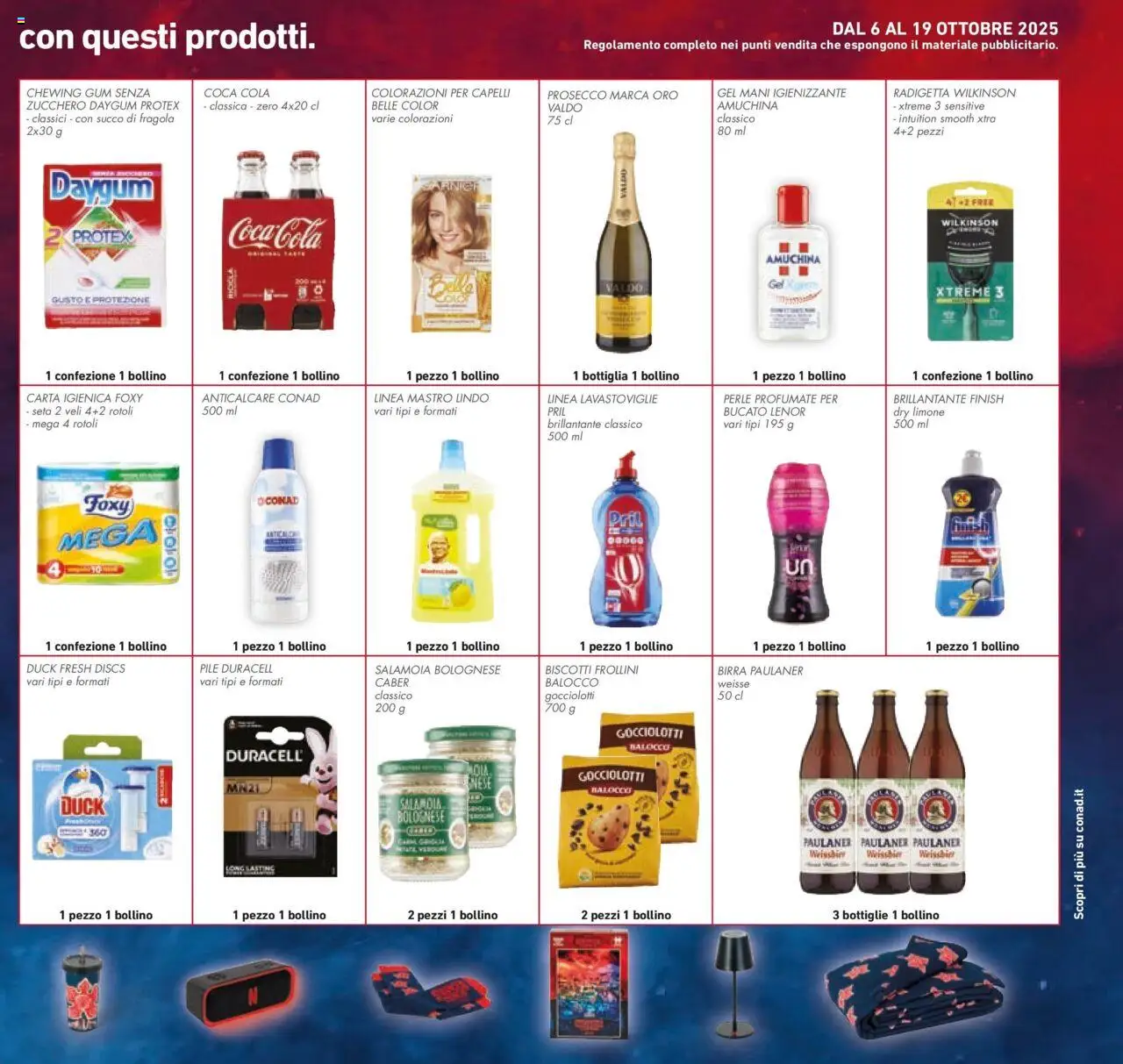 Volantino Conad del 08.10.2025 | Pagina: 45 | Prodotti: Pile, Birra, Anticalcare, Limone