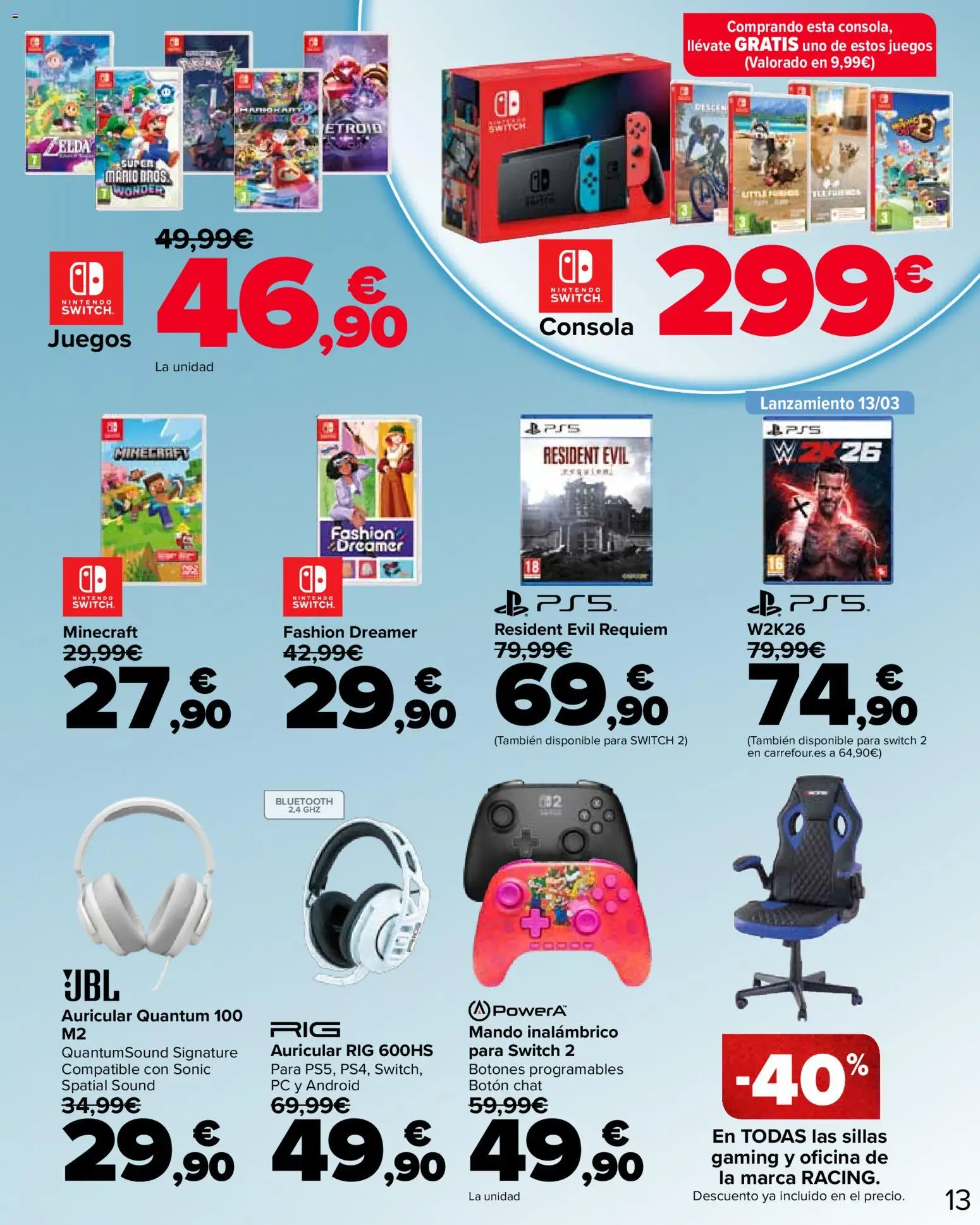 Carrefour Semana santa │ válido desde el 11.03.2026 | Página: 13 | Productos: Consola, PC