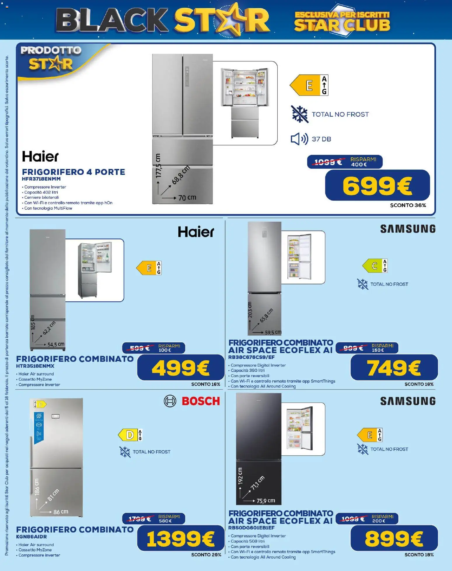 Volantino Euronics del 19.02.2026 | Pagina: 20 | Prodotti: Compressore, Frigorifero, Frigorifero combinato, Samsung