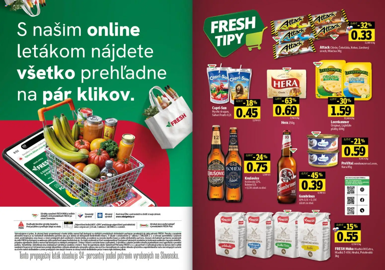 Nové Fresh akcie – leták je platný od 04.12.2025 | Strana: 26 | Produkty: Pšeničná múka, Krušovice, Múka, Gambrinus