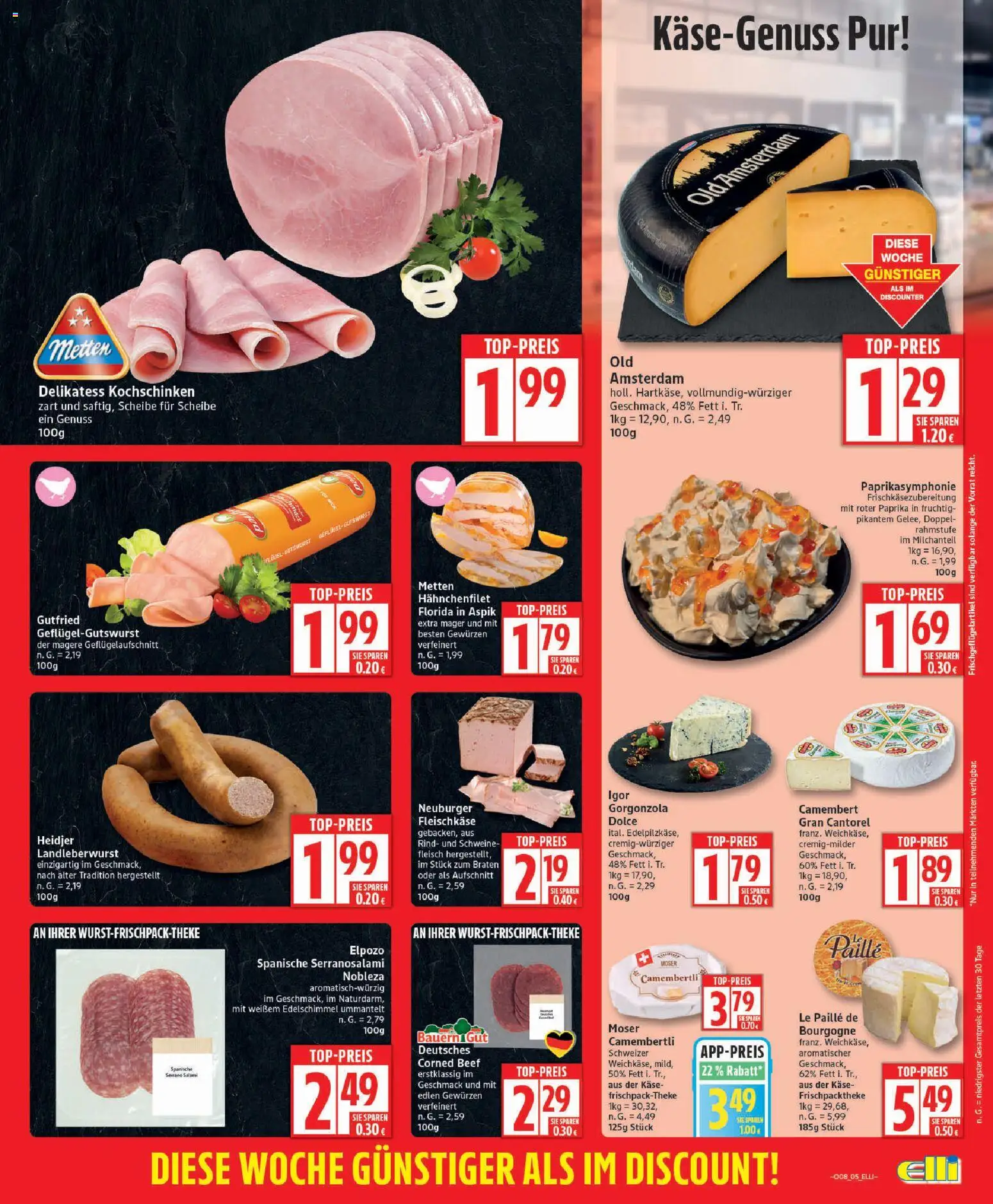 Elli Markt - Broschüre – gültig ab 16.02.2026 | Seite: 5 | Produkte: Käse, Paprika, Salami, Fleisch