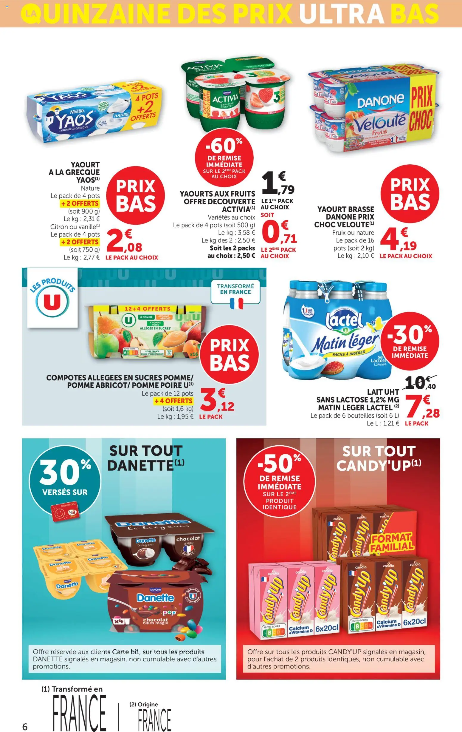 {H1} | Page: 6 | Produits: Citron, Poire, Lait, Chocolat