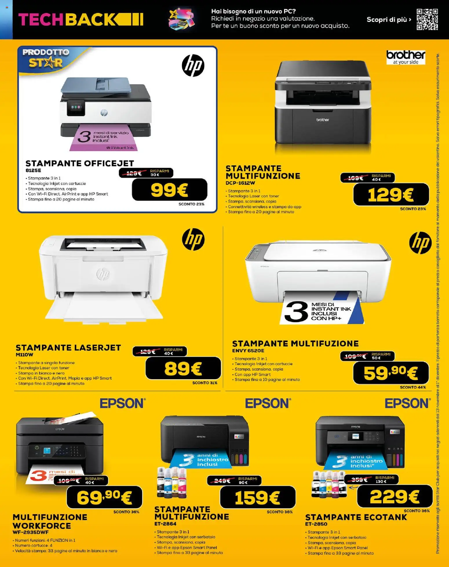 Volantino Euronics del 13.11.2025 | Pagina: 17 | Prodotti: Tè, PC, Toner, Stampa