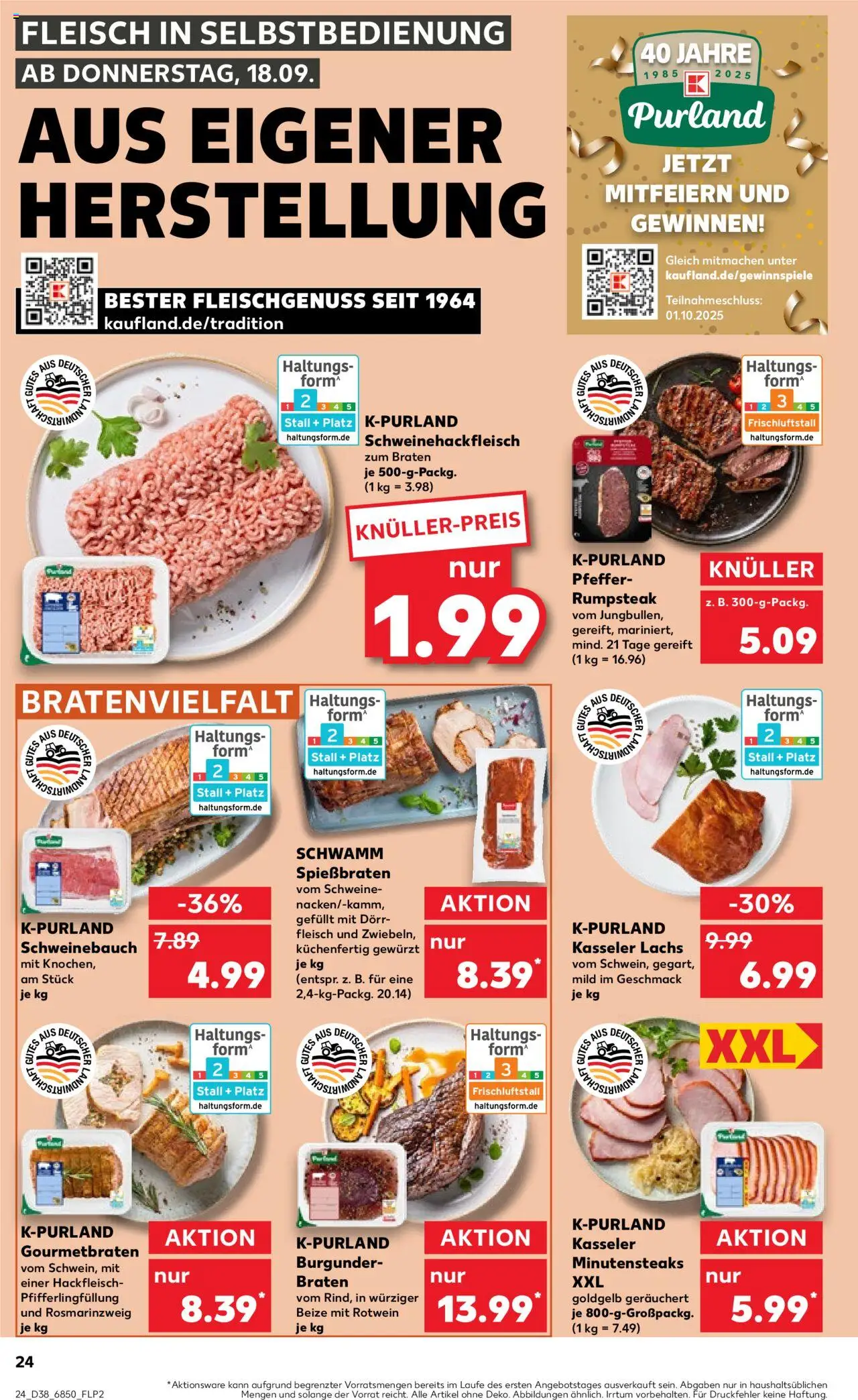 Kaufland prospekt Speyer	 – gültig ab 18.09.2025 | Seite: 24 | Produkte: Rotwein, Steak, Fleisch, Hackfleisch