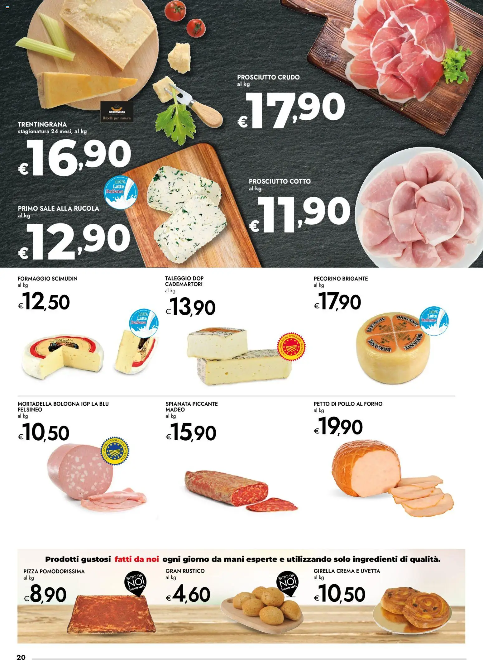 Volantino bennet del 02.01.2026 | Pagina: 20 | Prodotti: Prosciutto Cotto, Pizza, Sale, Prosciutto