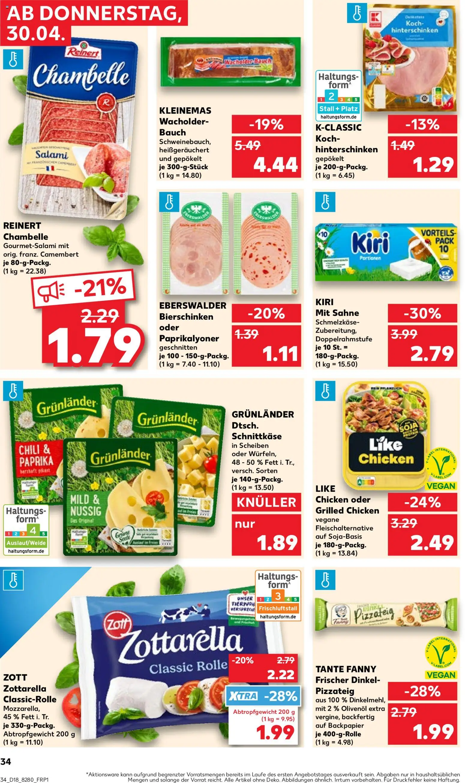 Kaufland Prospekt Kiel	 – gültig ab 30.04.2026 | Seite: 34 | Produkte: Paprika, Grunlander, Chili, Pizza