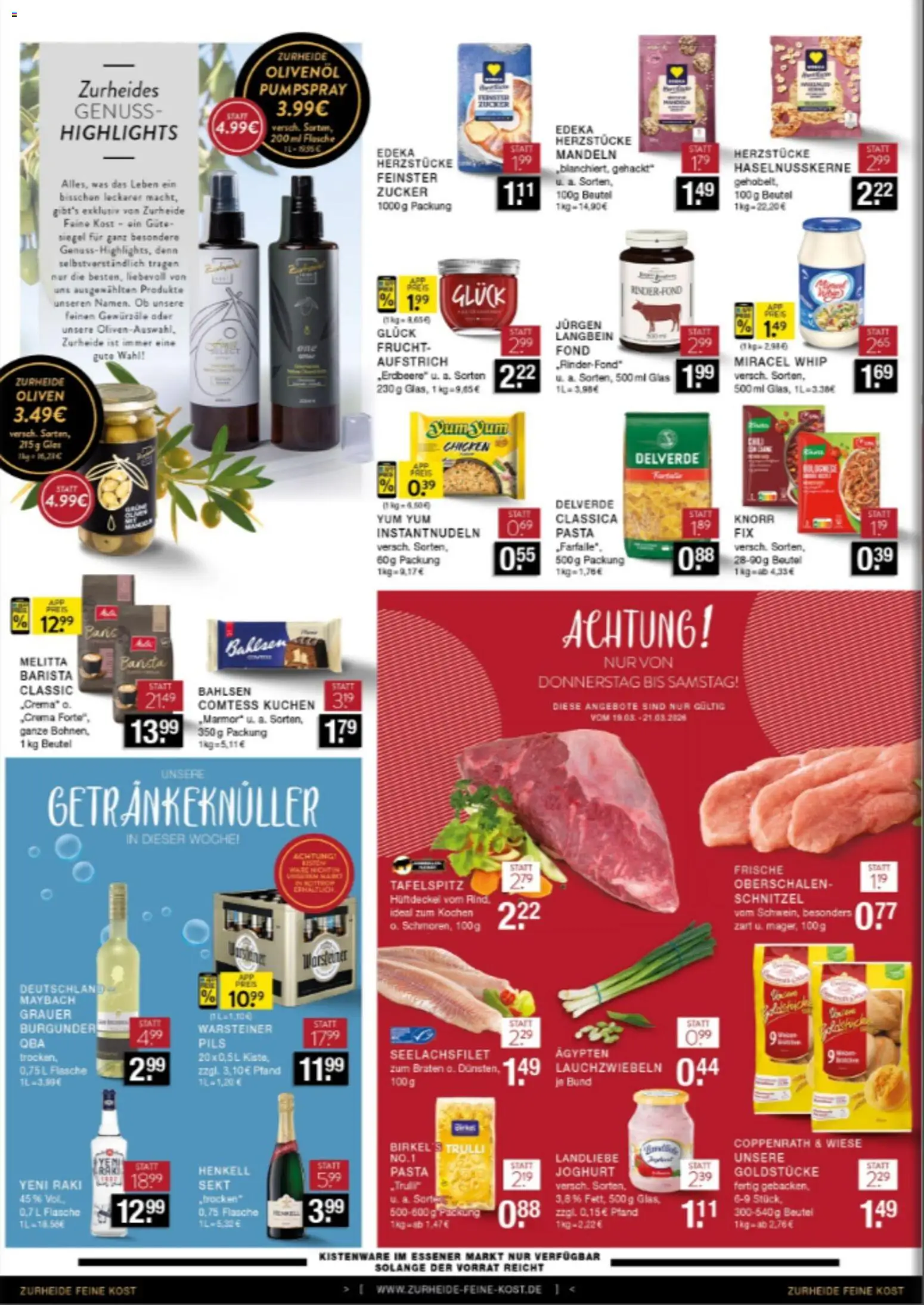 Edeka Zurheide Prospekt 	 – gültig ab 16.03.2026 | Seite: 3 | Produkte: Pils, Knorr, Schnitzel, Zucker