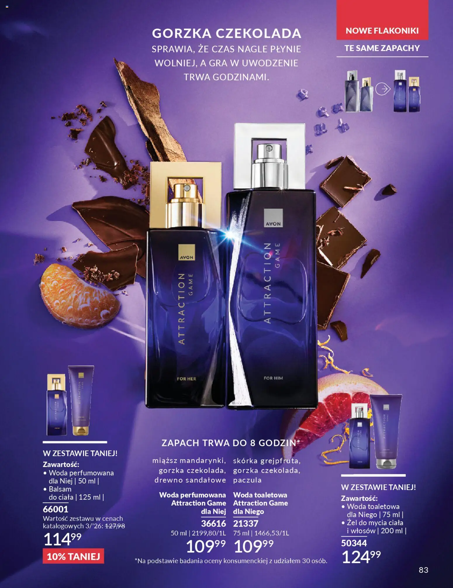 Avon Katalog 3 2026 od 01.03.2026 | Strona: 83 | Produkty: Gra, Zapach, Woda toaletowa, Czekolada
