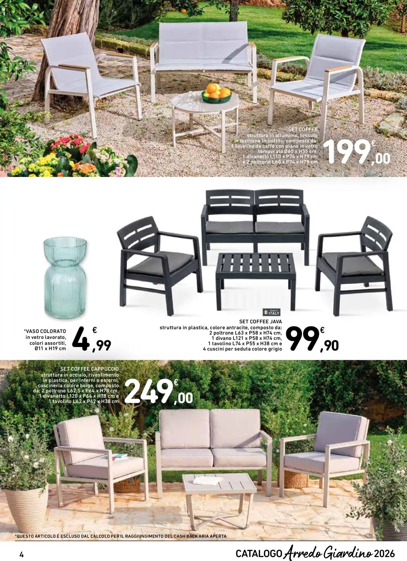 Volantino Spazio Conad del 07.04.2026 | Pagina: 4 | Prodotti: Tavolino, Cappuccio, Divano, Tavolino da caffè