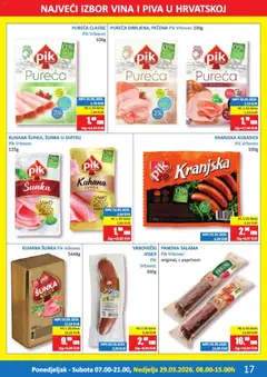 Katalog Vrutak - Pregled kataloga iz trgovine Vrutak, vrijedi od 16.03.2026 | Stranica: 17 | Proizvodi: Salama, Šunka, Kranjska kobasica, Pik Vrbovec