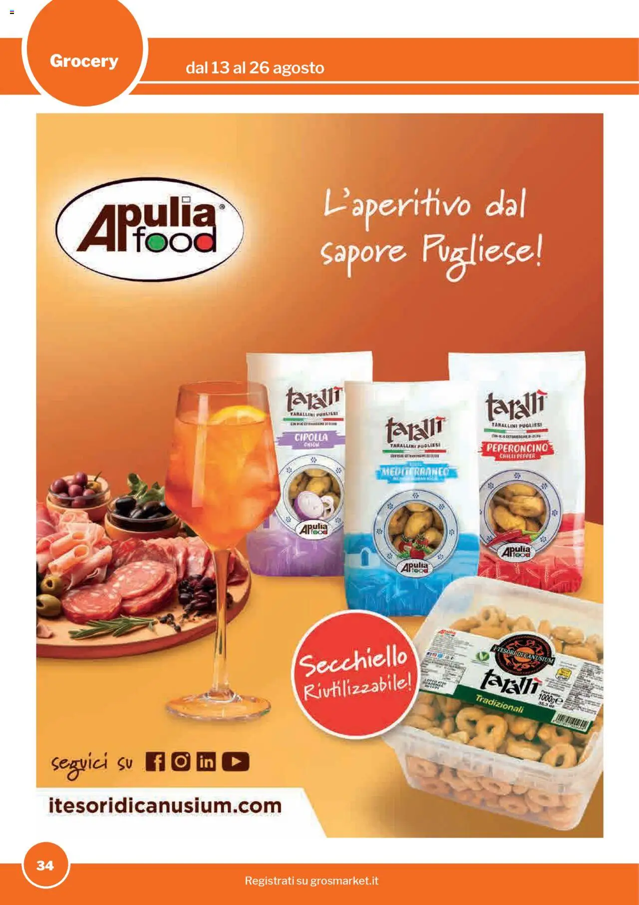 Volantino Sogegross del 13.08.2025 | Pagina: 34 | Prodotti: Peperoncino, Taralli
