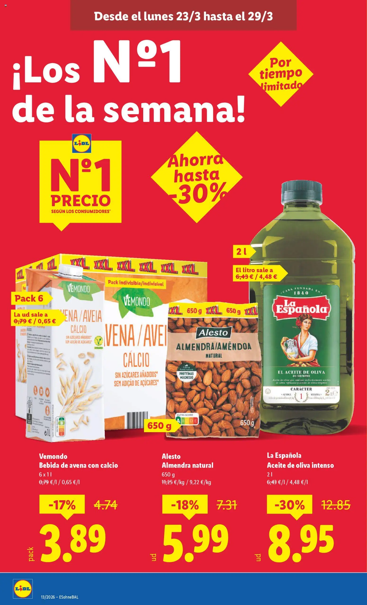Lidl folleto │ válido desde el 23.03.2026 | Página: 10 | Productos: Aceite, Aceite de oliva, Bebida de avena
