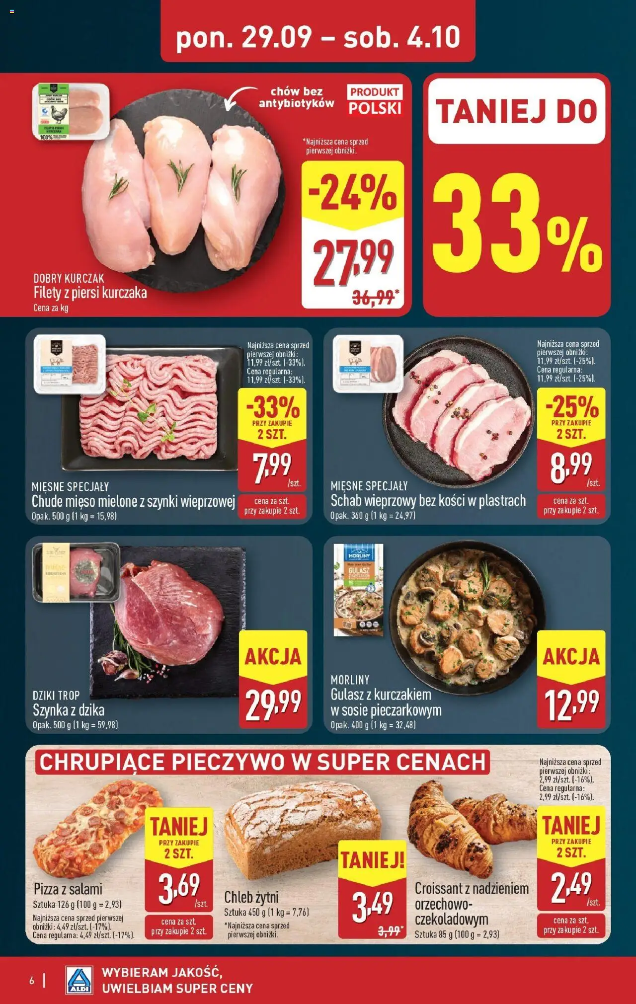 Aldi Gazetka od 29.09.2025 | Strona: 6 | Produkty: Pieczywo, Chleb żytni, Mięso mielone, Chleb
