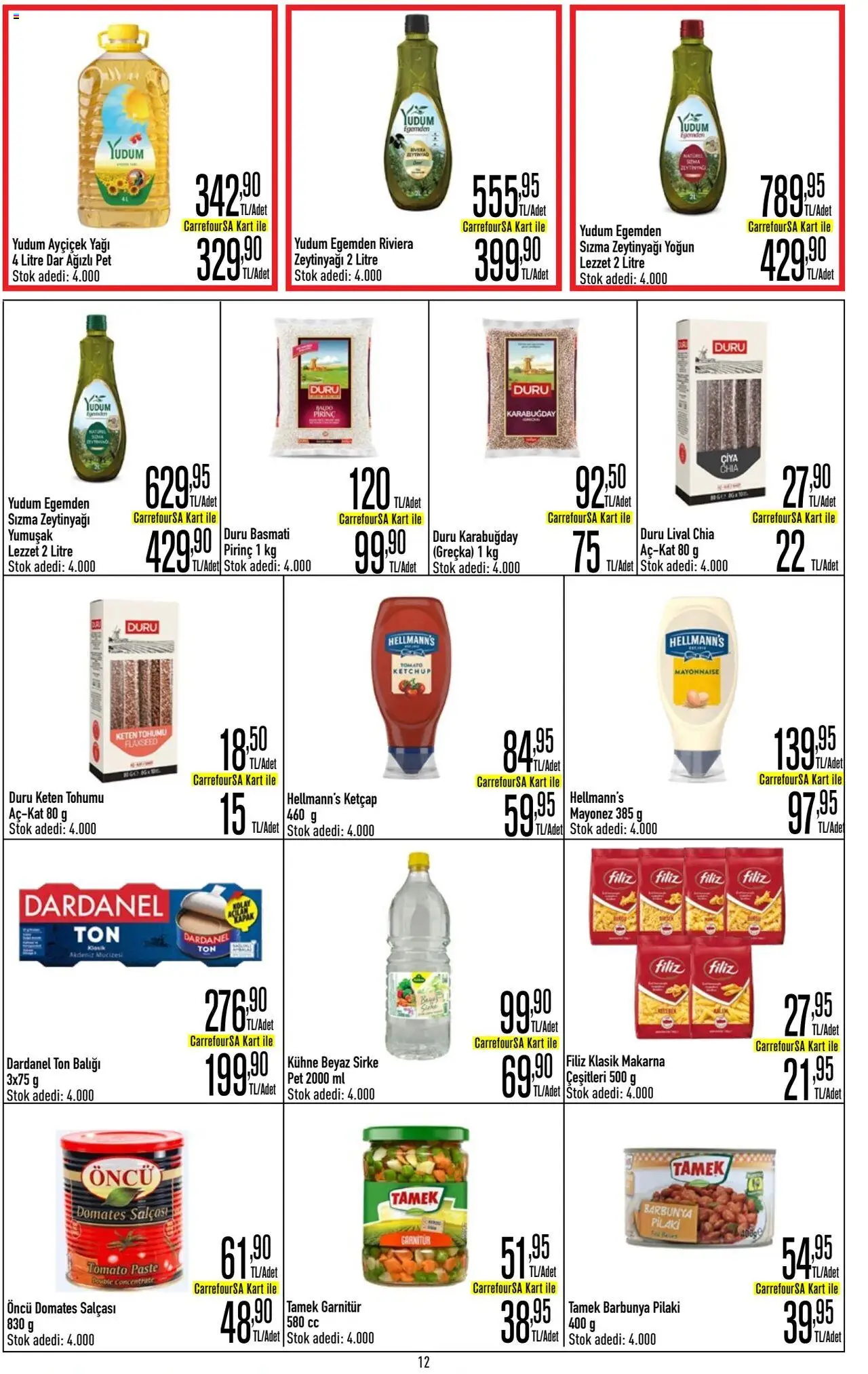 CarrefourSA Katalog - 01.08.2025 tarihinden itibaren geçerlidir | Sayfa: 12 | Ürünler: Pirinç, Mayonez, Barbunya, Keten Tohumu
