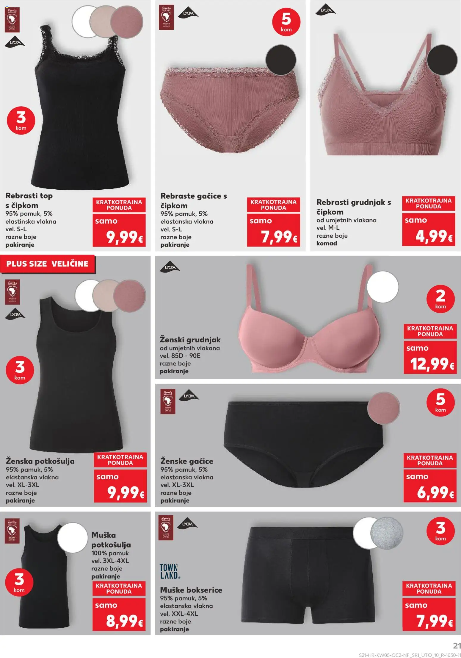 Kaufland katalog | vrijedi od 28.01.2026 | Stranica: 21 | Proizvodi: Gaćice, Grudnjak, Bokserice